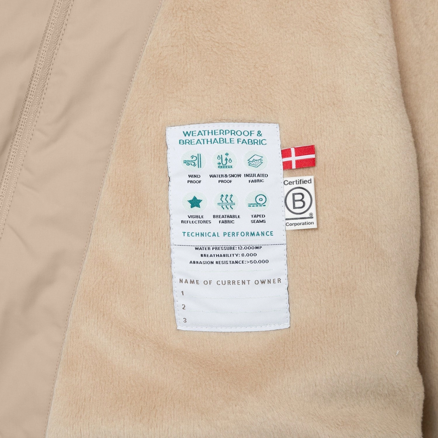 Mini A ture Savannah Tan Matwang Fleece Lined Winter Jacket. GRS Abrasion Resistant Trim