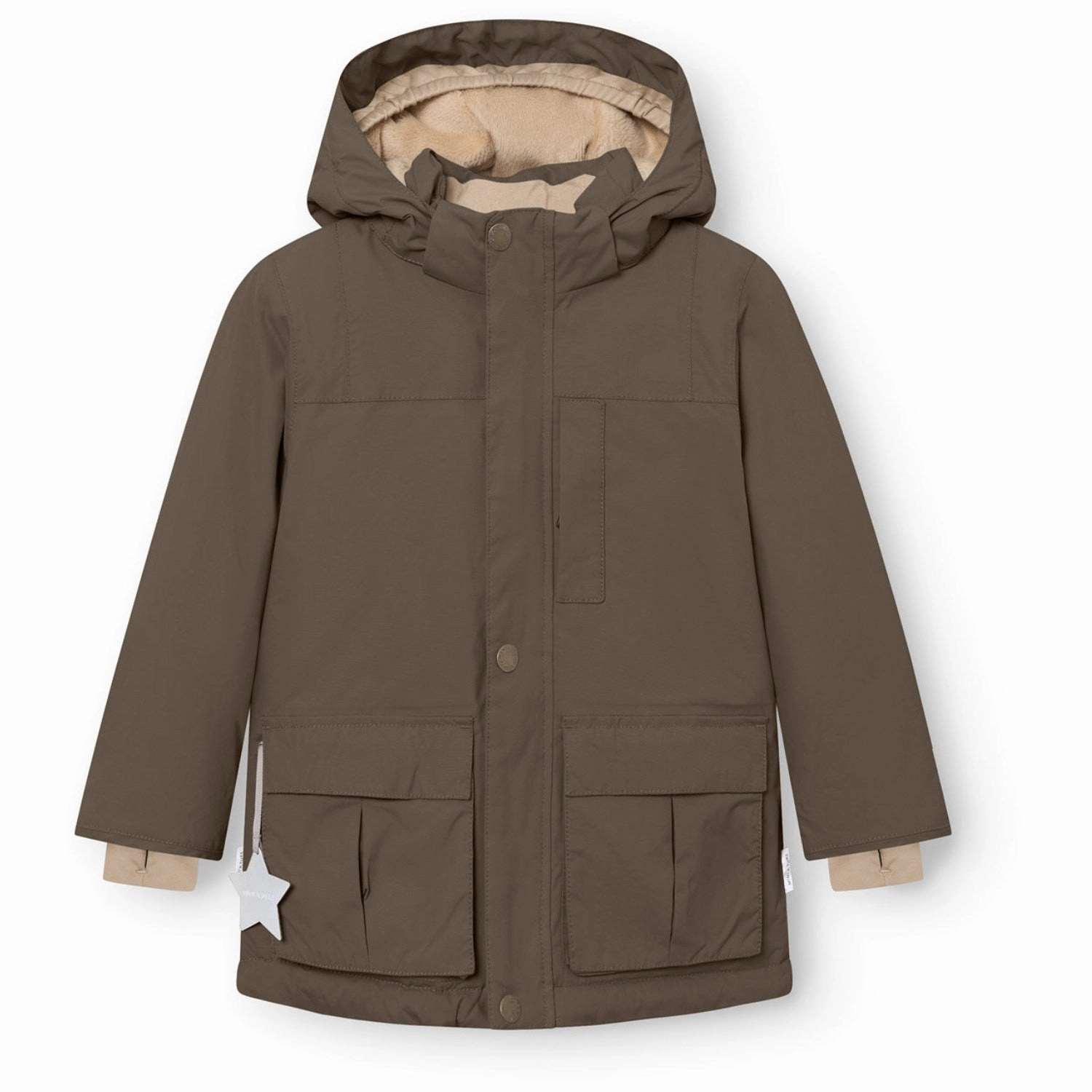 Mini A ture Tarmac Green Matkastorio Fleece Lined Winter Jacket. GRS Stand Up Collar Smooth Glide Fasteners