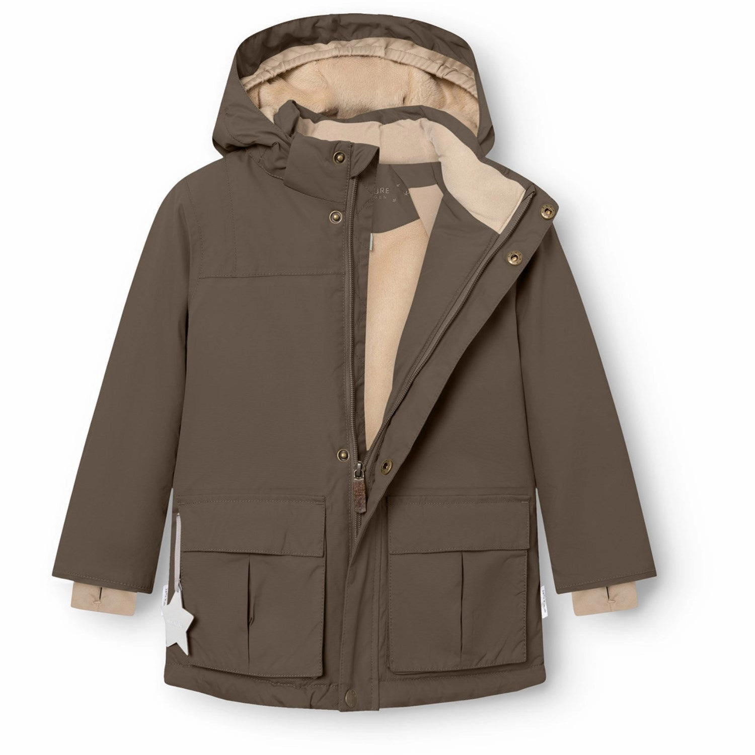 Light Reflectivity Trim Sealed Seams Mini A ture Tarmac Green Matkastorio Fleece Lined Winter Jacket. GRS