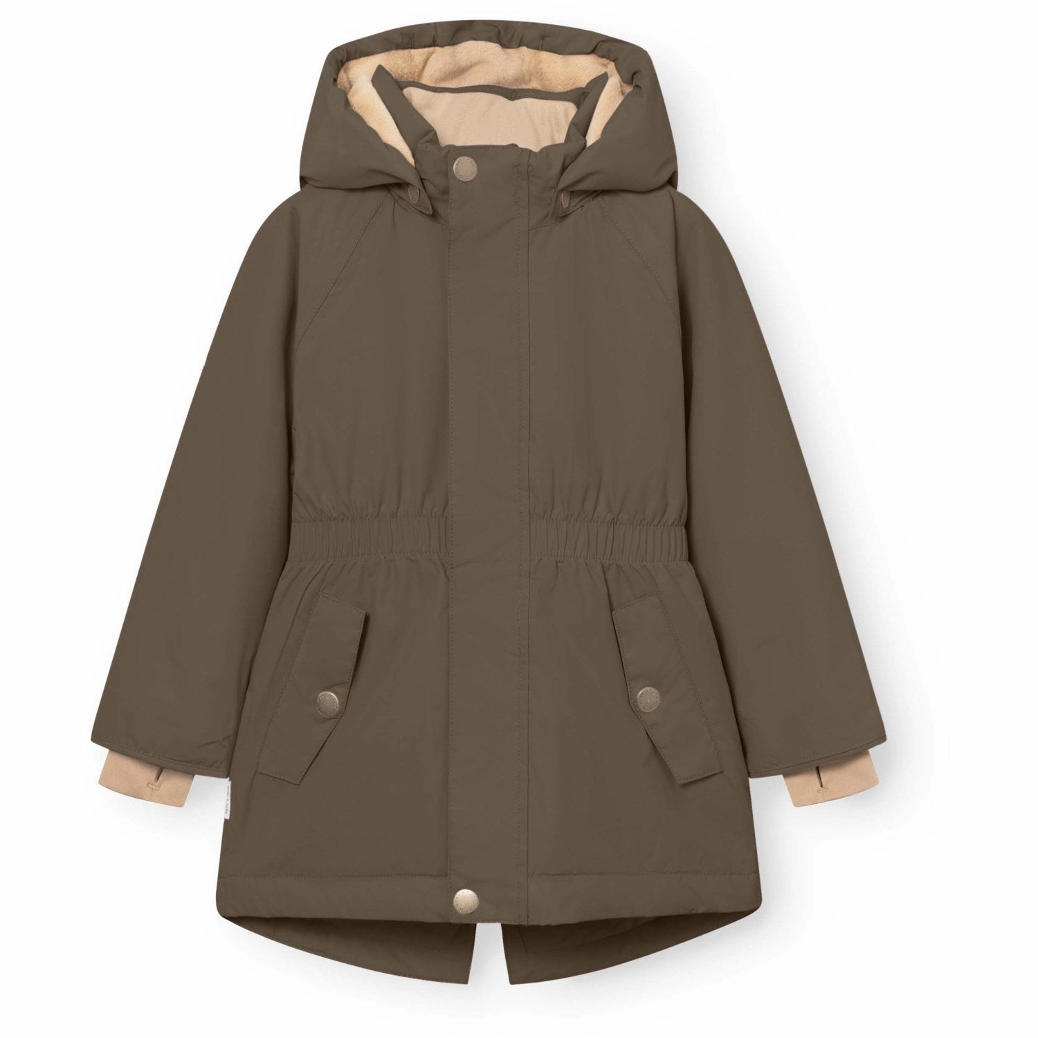 Mini A ture Tarmac Green Matvikania Fleece Lined Winter Jacket. GRS Temperature Regulating color block