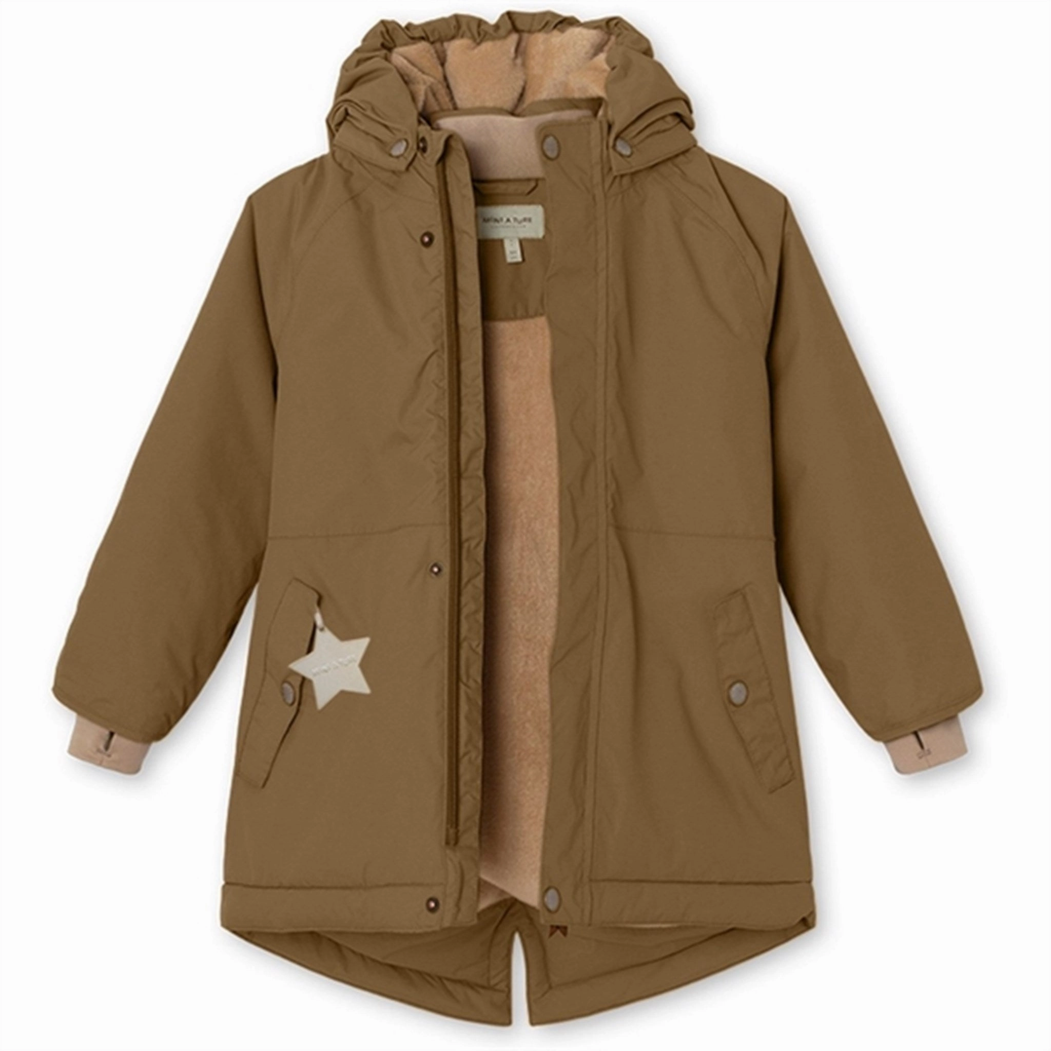 Green Material MINI A TURE Vikana Fleece Winter Jacket Wood