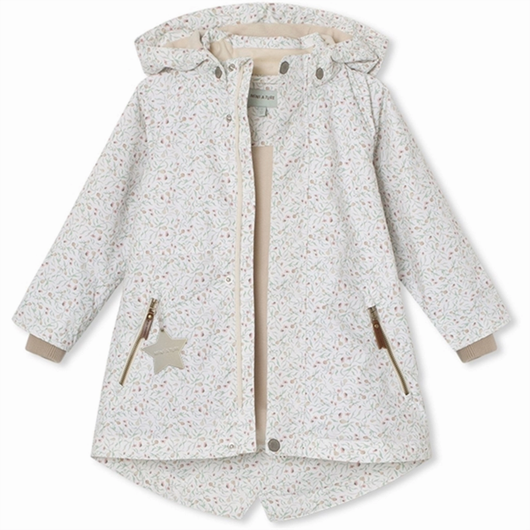 MINI A TURE Vikaya Spring Jacket w/Fleece Lining Rose Dragonfly Drop Tail Hem