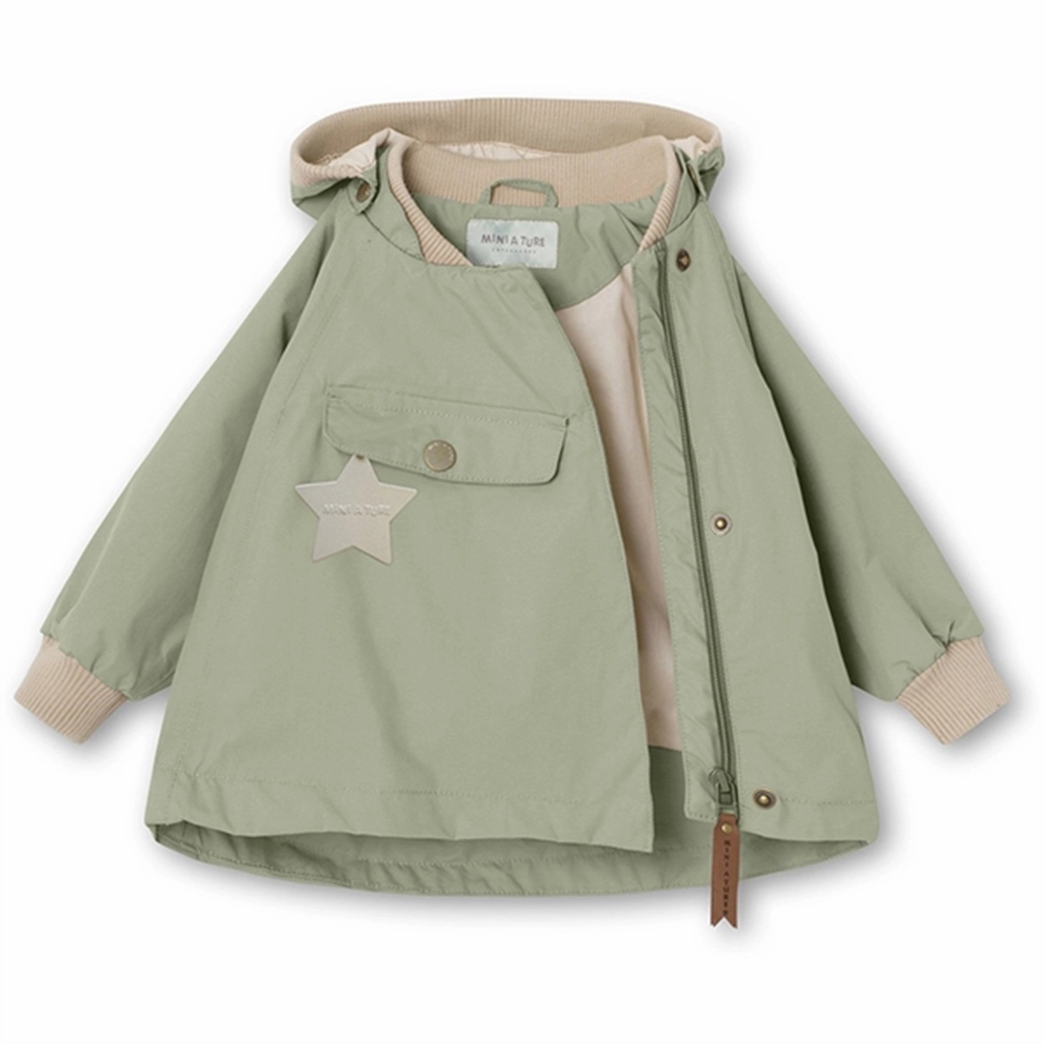 All Weather Adaptability Hypoallergenic Padding MINI A TURE Wai Spring Jacket Desert Sage