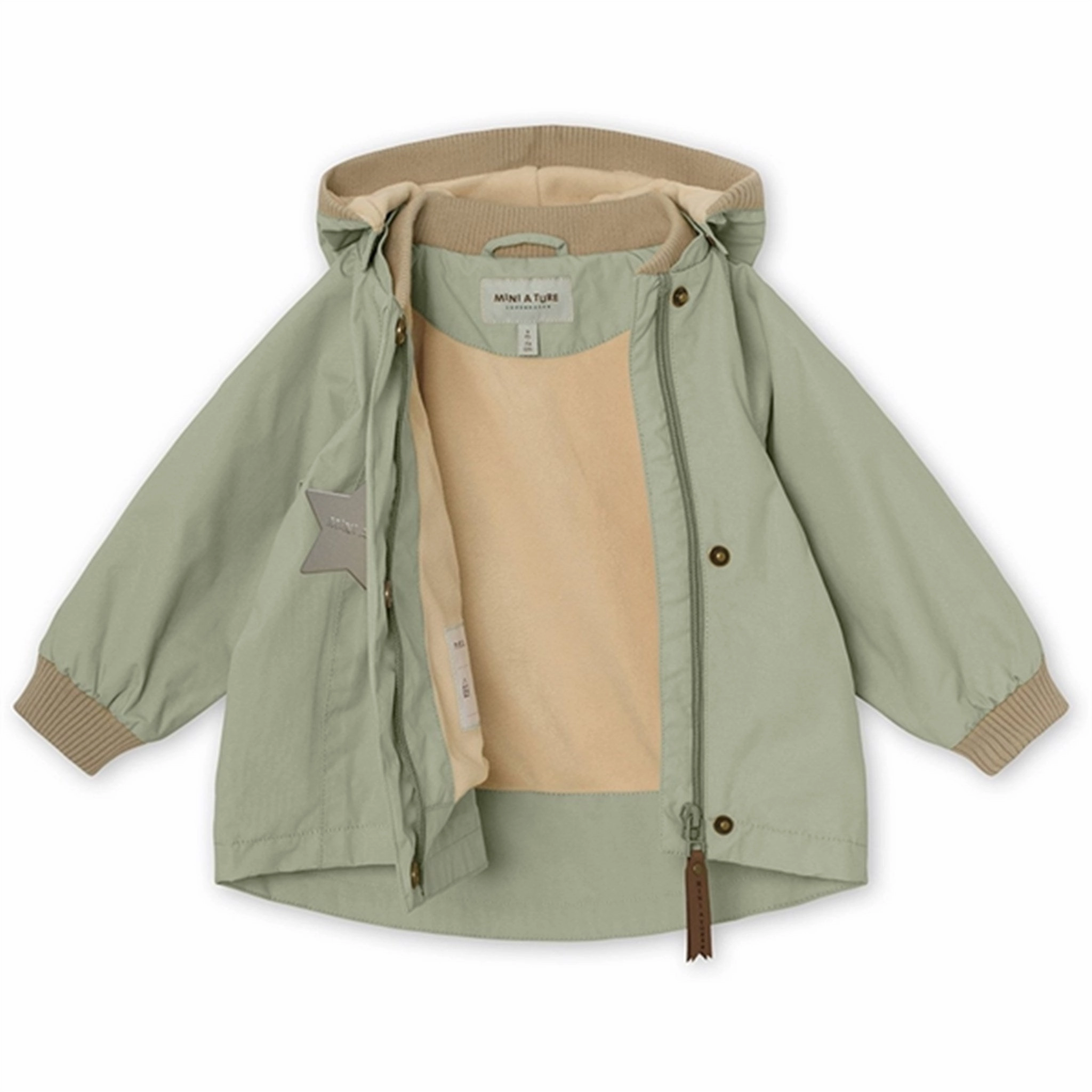 MINI A TURE Wai Spring Jacket w/Fleece Lining Desert Sage Snap Closure System Ventilated Back Panel