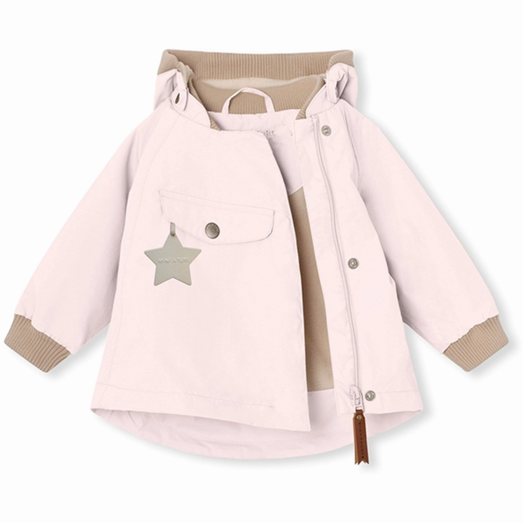 Layered Cuff System Layered Look MINI A TURE WAI Spring Jacket w/Fleece Lining Mauve Chalk