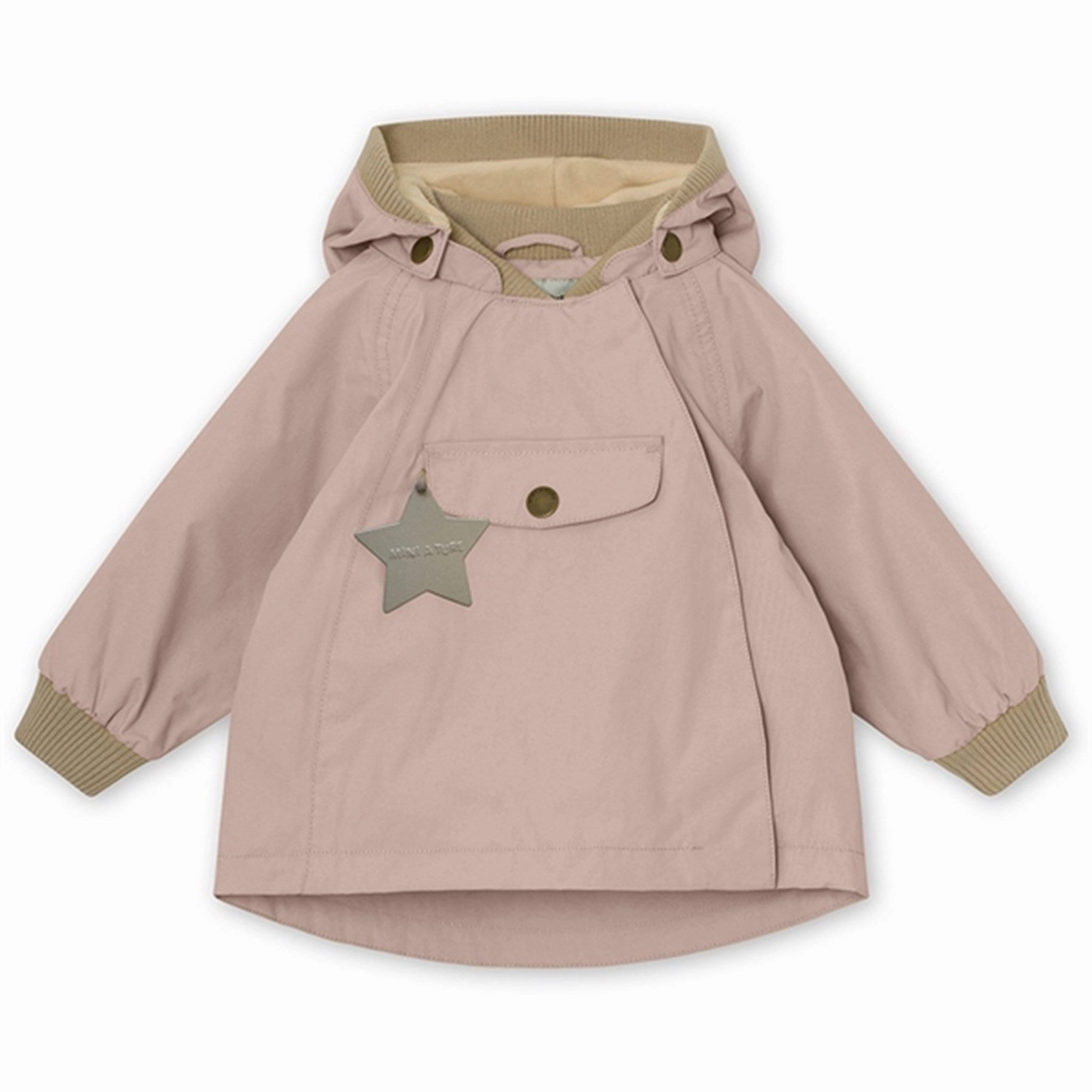 MINI A TURE Wai Spring Jacket w/Fleece Lining Rose Smoke DurableOuterShell Fall Outfit