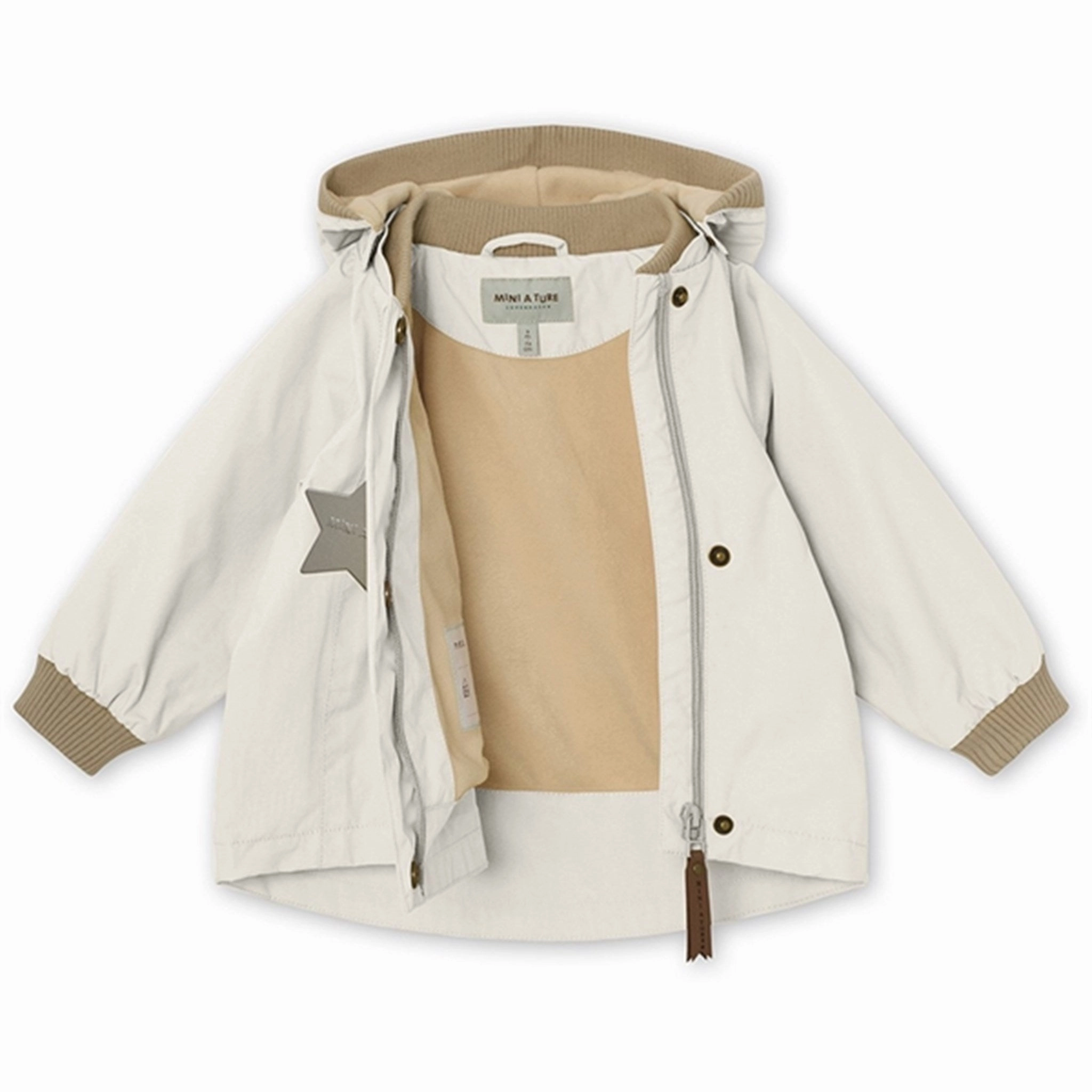 LightweightConstruction Reflective accents MINI A TURE Wai Spring Jacket w/Fleece Lining White Swan
