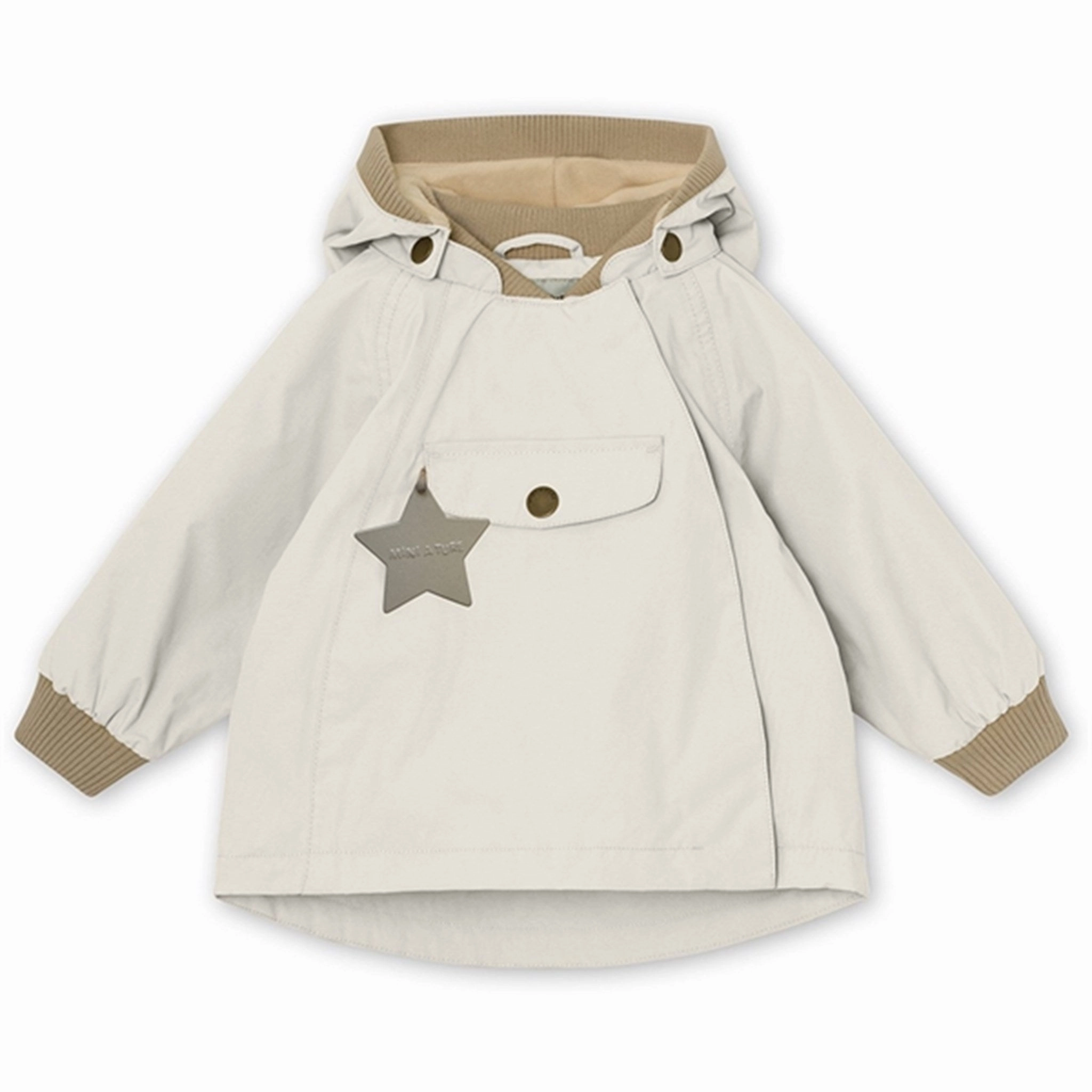 MINI A TURE Wai Spring Jacket w/Fleece Lining White Swan RibbedTrims