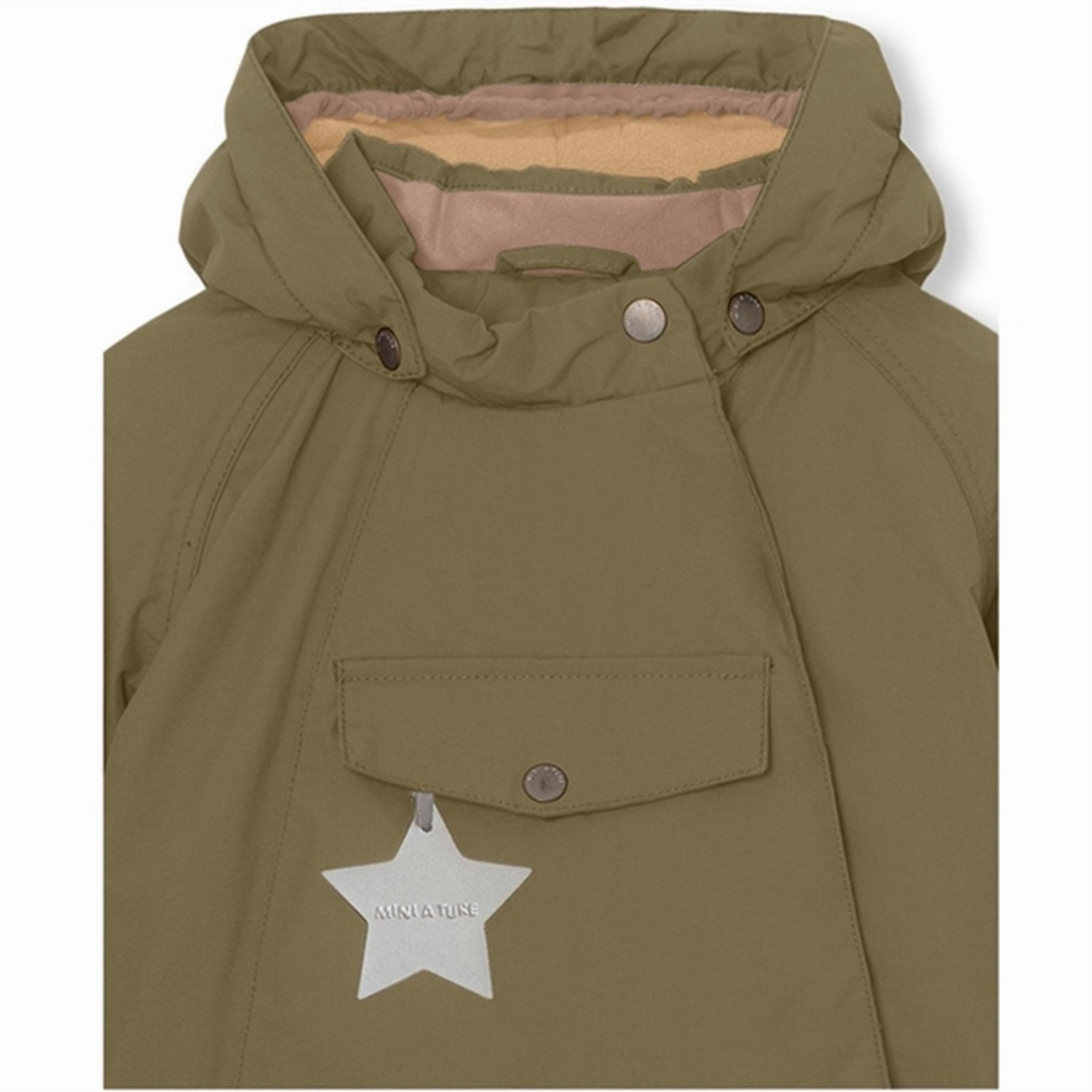 Sustainable Packaging Hypoallergenic Lining MINI A TURE Wang Fleece Winter Jacket Capers Green