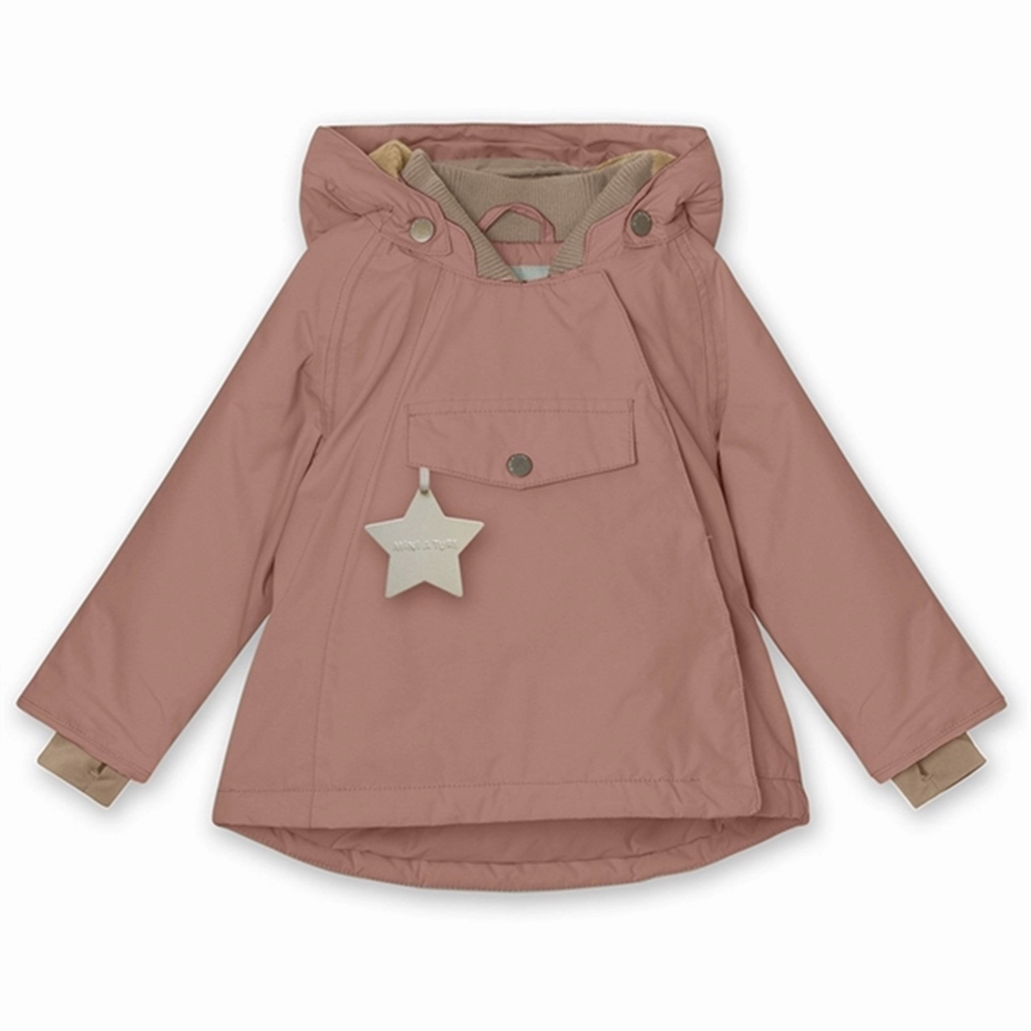 Daily Commute DoubleLayeredCuffs MINI A TURE Wang Fleece Winter Jacket Wood Rose