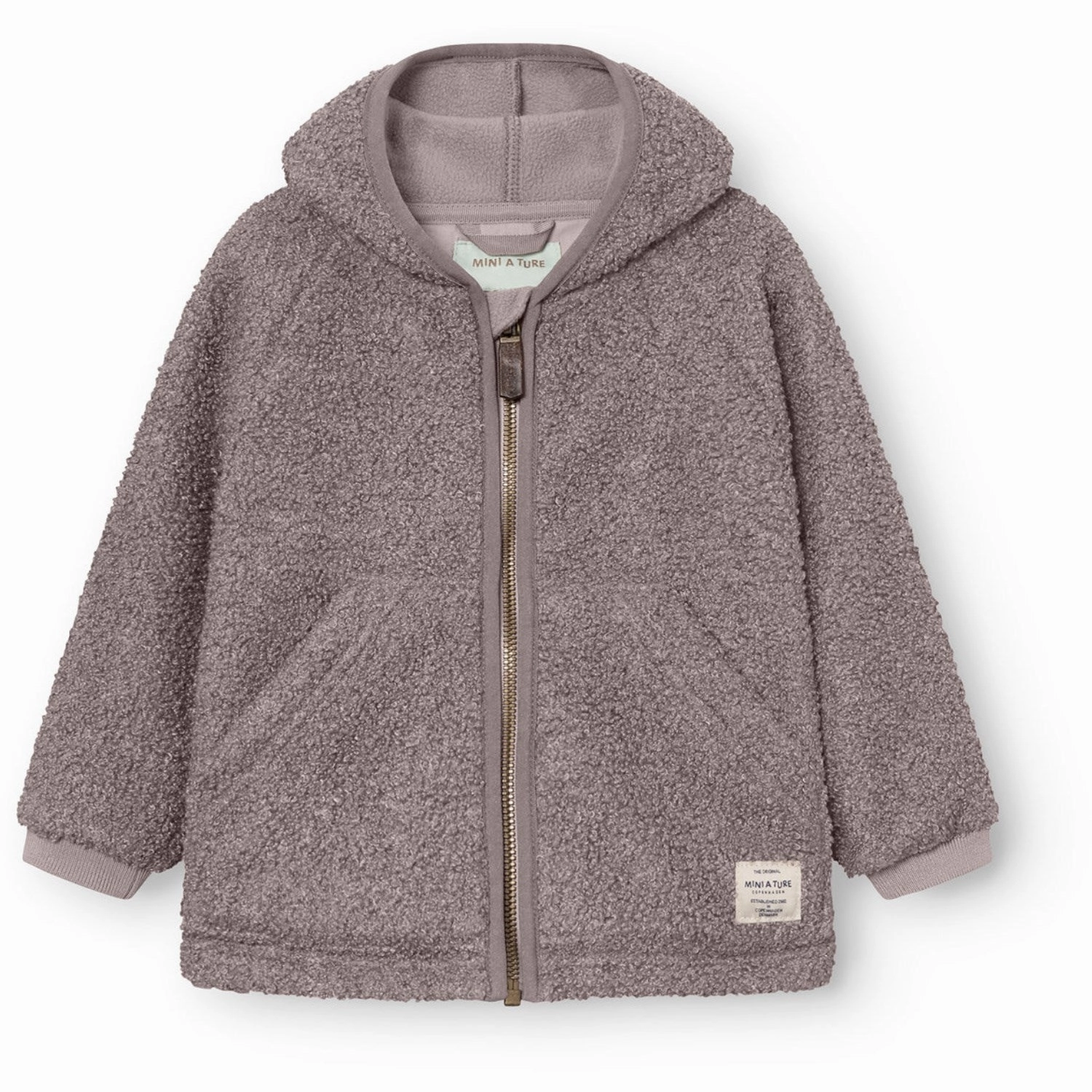 Mini A ture Zinc Purple Matliff Teddyfleece Jacket. GRS Wind Protection