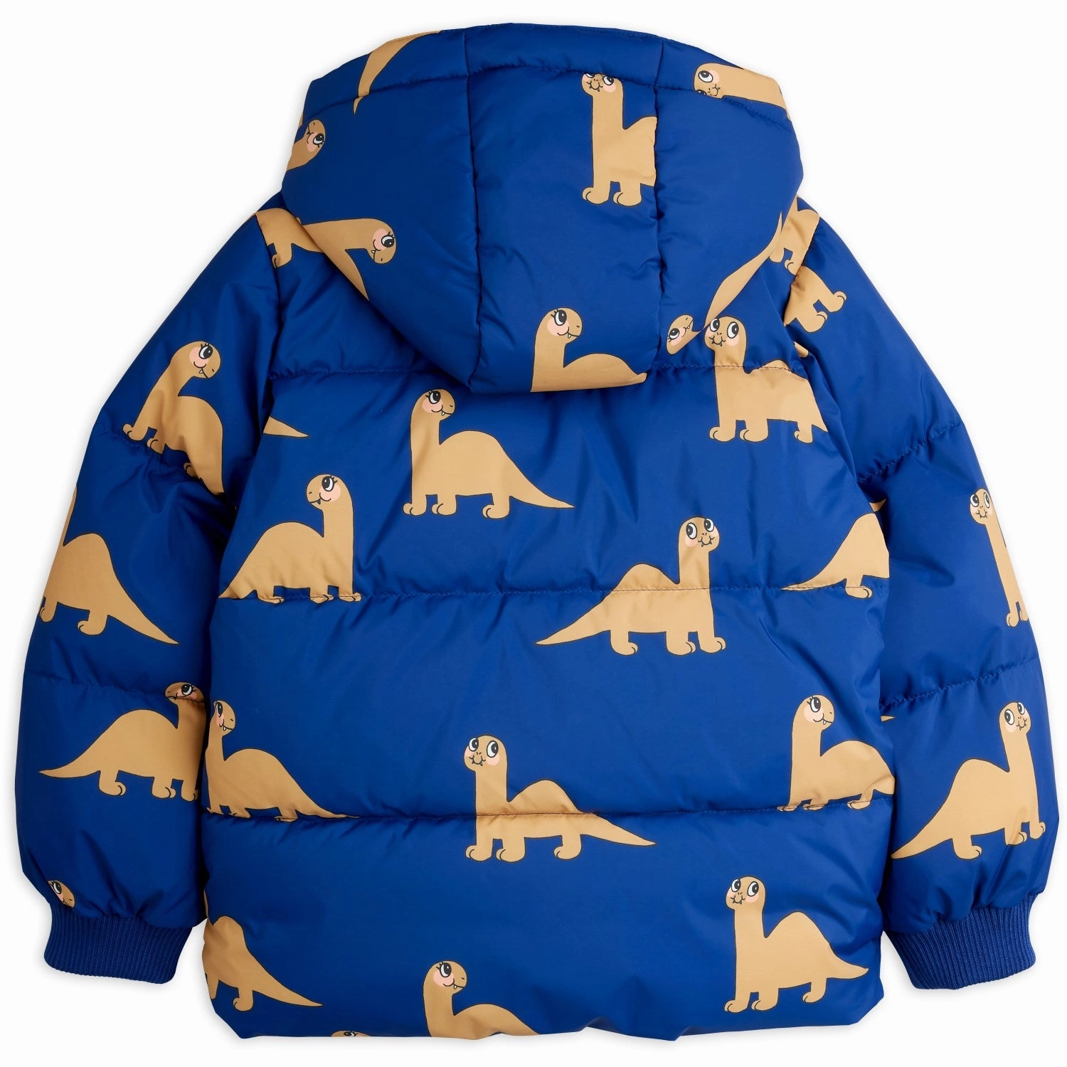 Mini Rodini Blue Dinos AOP Hooded Puffer InterchangeablePanels