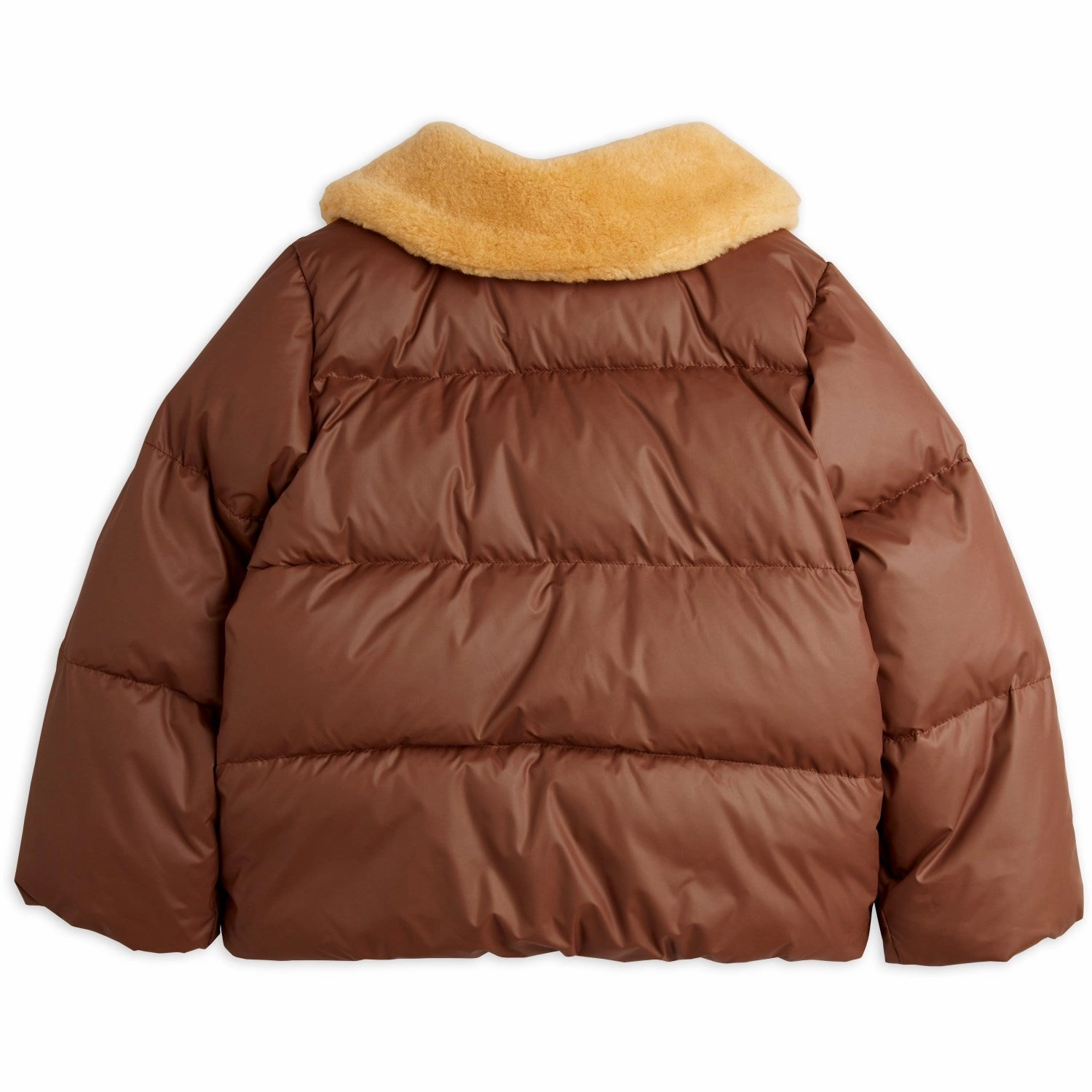 Mini Rodini Brown DAnd Emb Puffer Jacket Slim Tailored Eco Dye Process