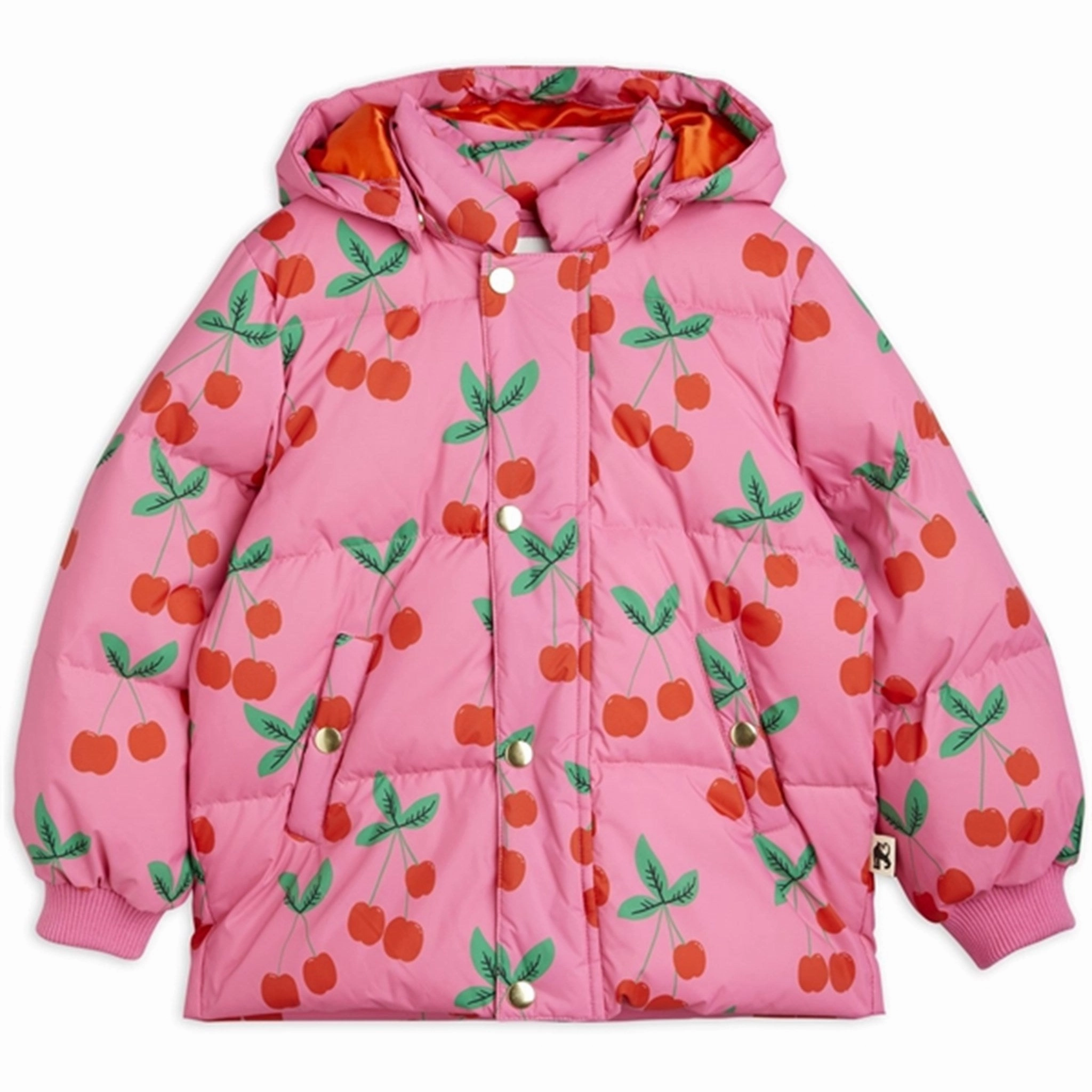 NonChafing Seam Placement Mini Rodini Cherries Aop Puffer Jacket Pink
