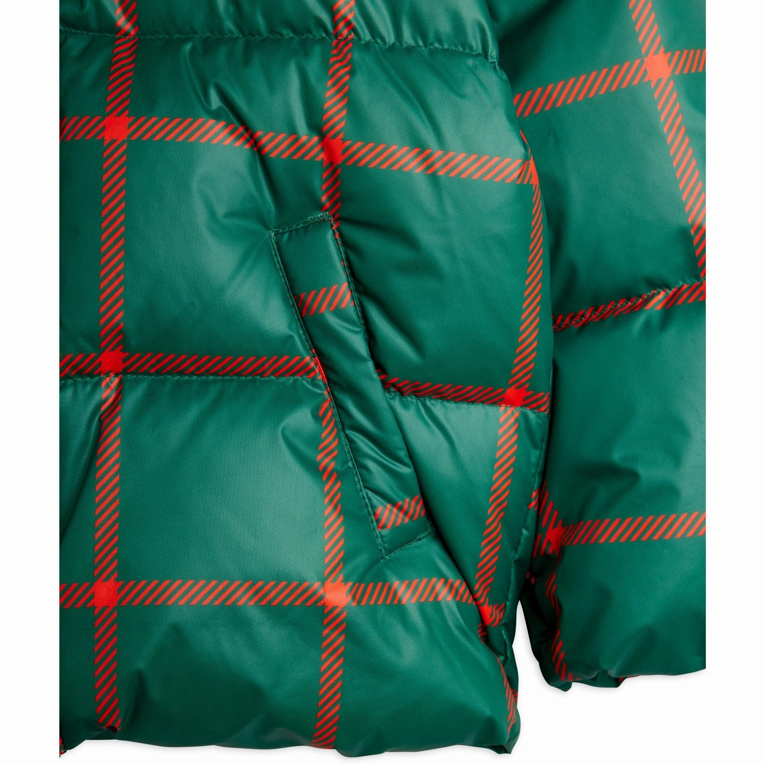 Casual Fit Layer Mini Rodini Green Plaid AOP Citypuffer