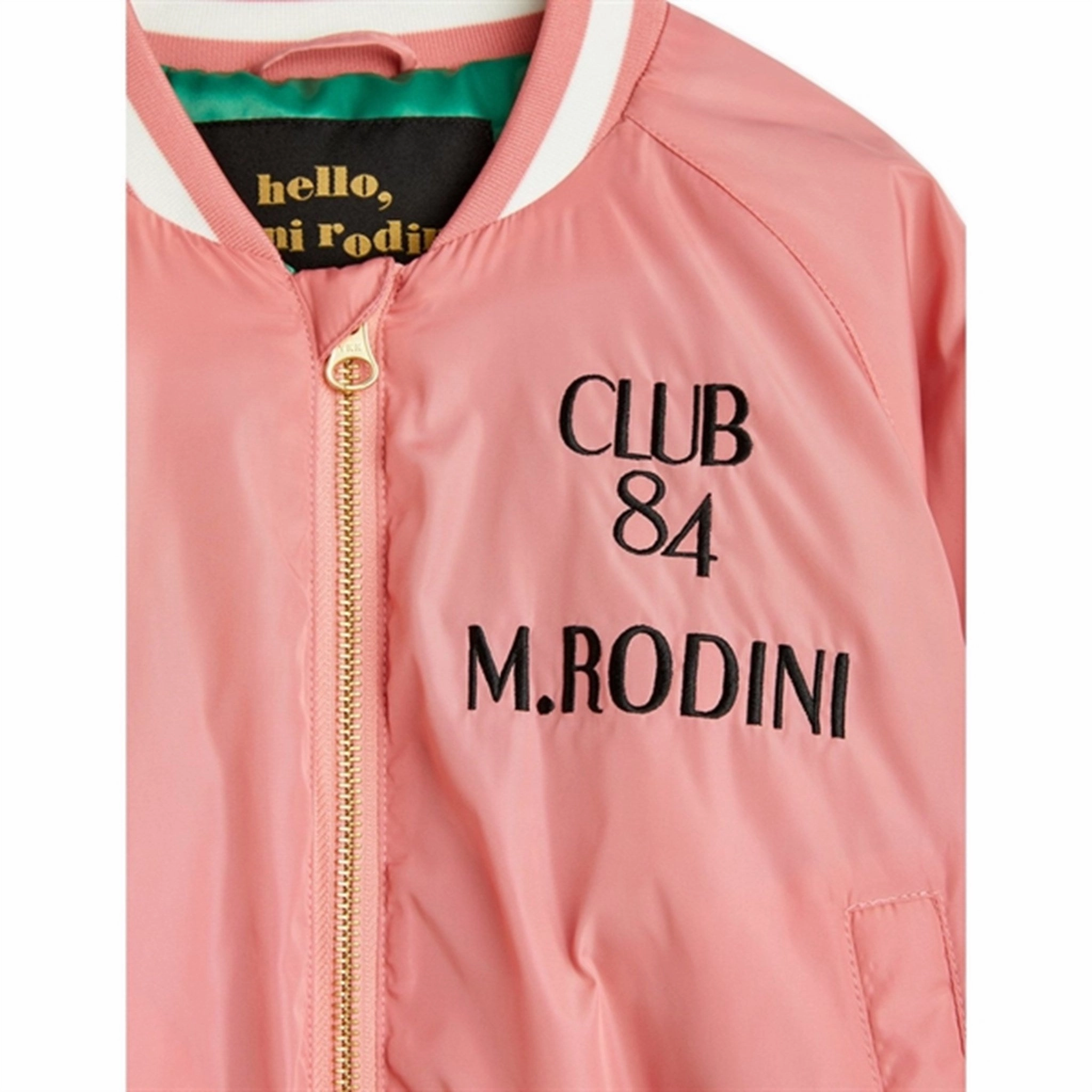 Mini Rodini Pigeons Woven Baseball Jacket Pink Travel Must Mold Resistant Coating
