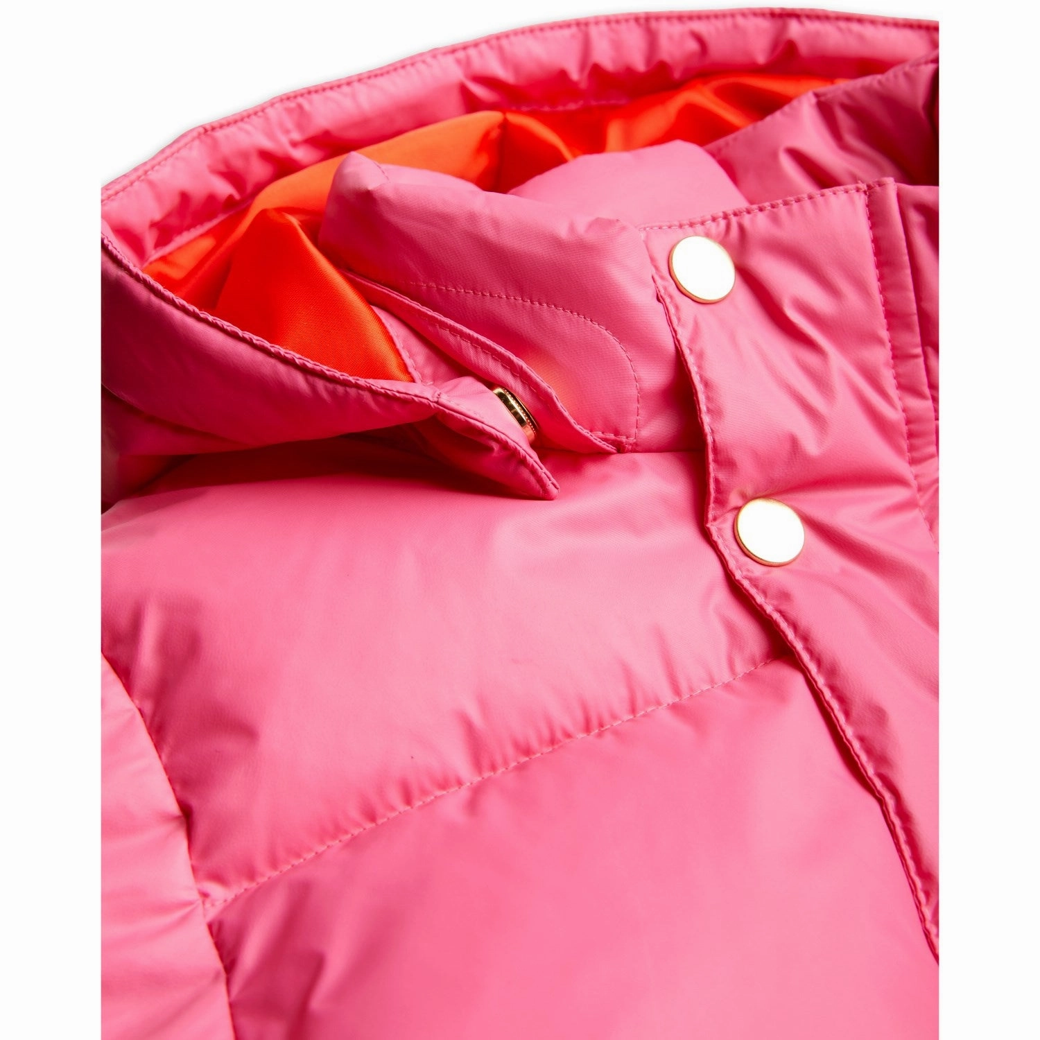 Mini Rodini Pink Heavy Hooded Puffer Jacket Fire Retardant Treated Fabric