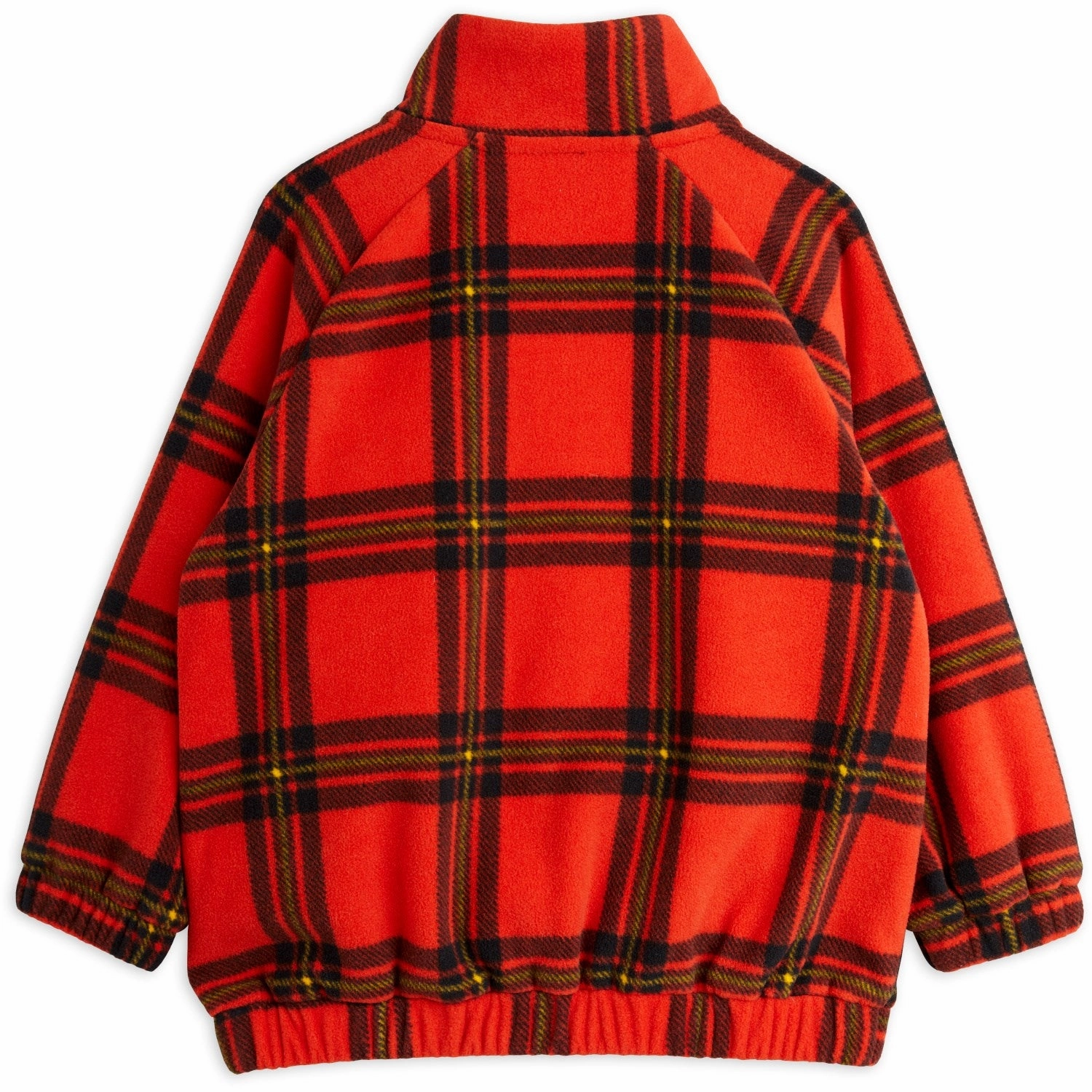 Mini Rodini Red Check Aop Fleece Jacket Seam Sealed Technology No Roll Collar Technology