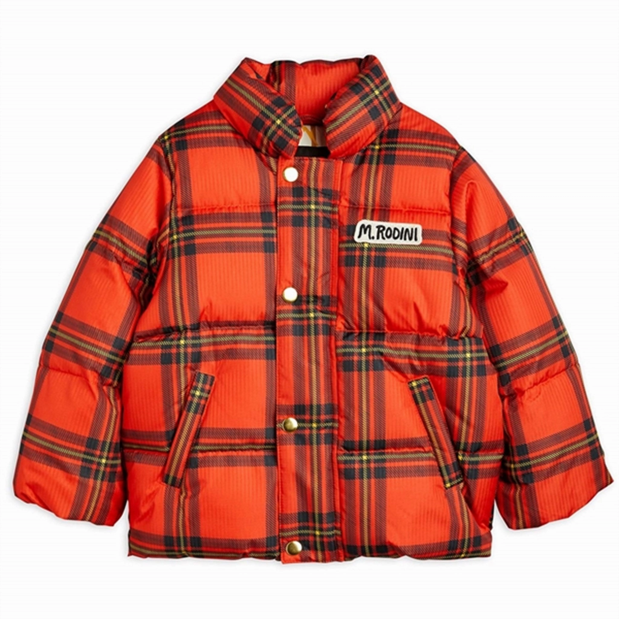 Mini Rodini Red Check Puffer Jacket No Static ReinforcedStressPoints