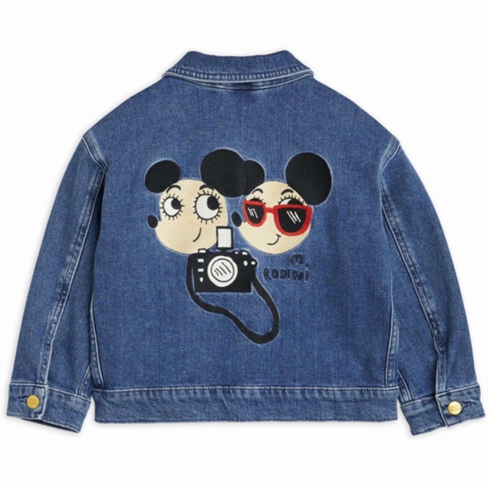 Four Way Stretch Mini Rodini Ritzratz Emb Denim Jacket Blue