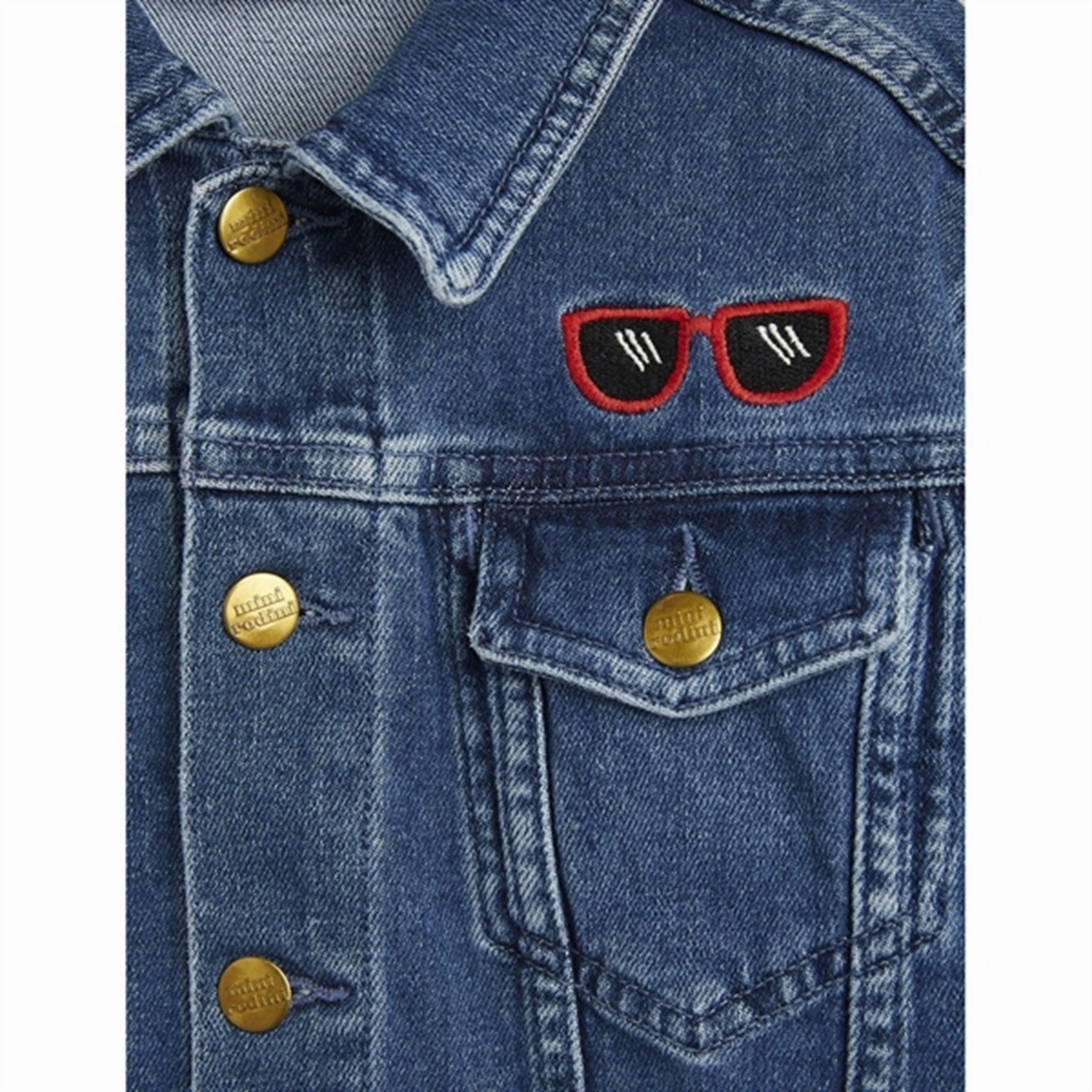 Non Slip Collar Calm Day Fit Mini Rodini Ritzratz Emb Denim Jacket Blue
