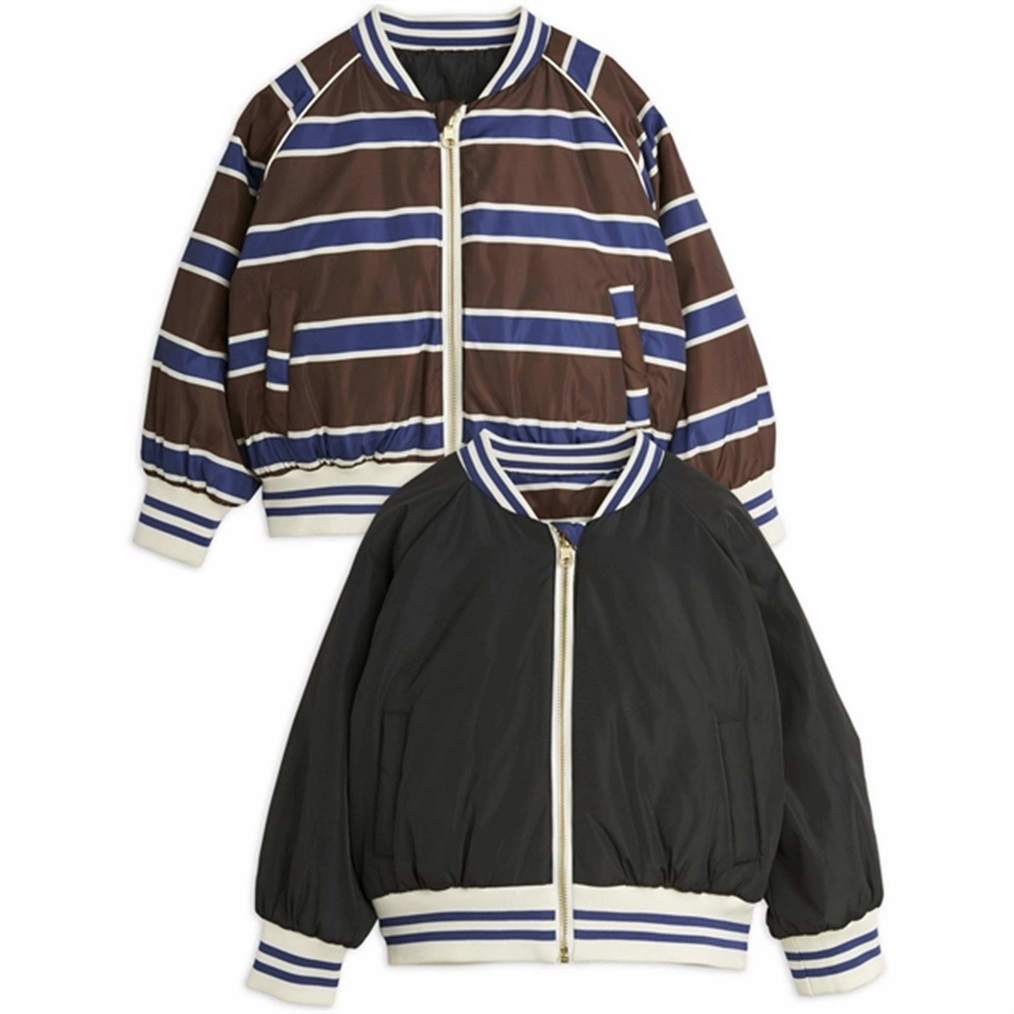 Abrasion Resistant Edges Light Diffusing Fabric Mini Rodini Stripe Reversible Baseball Jacket Multi