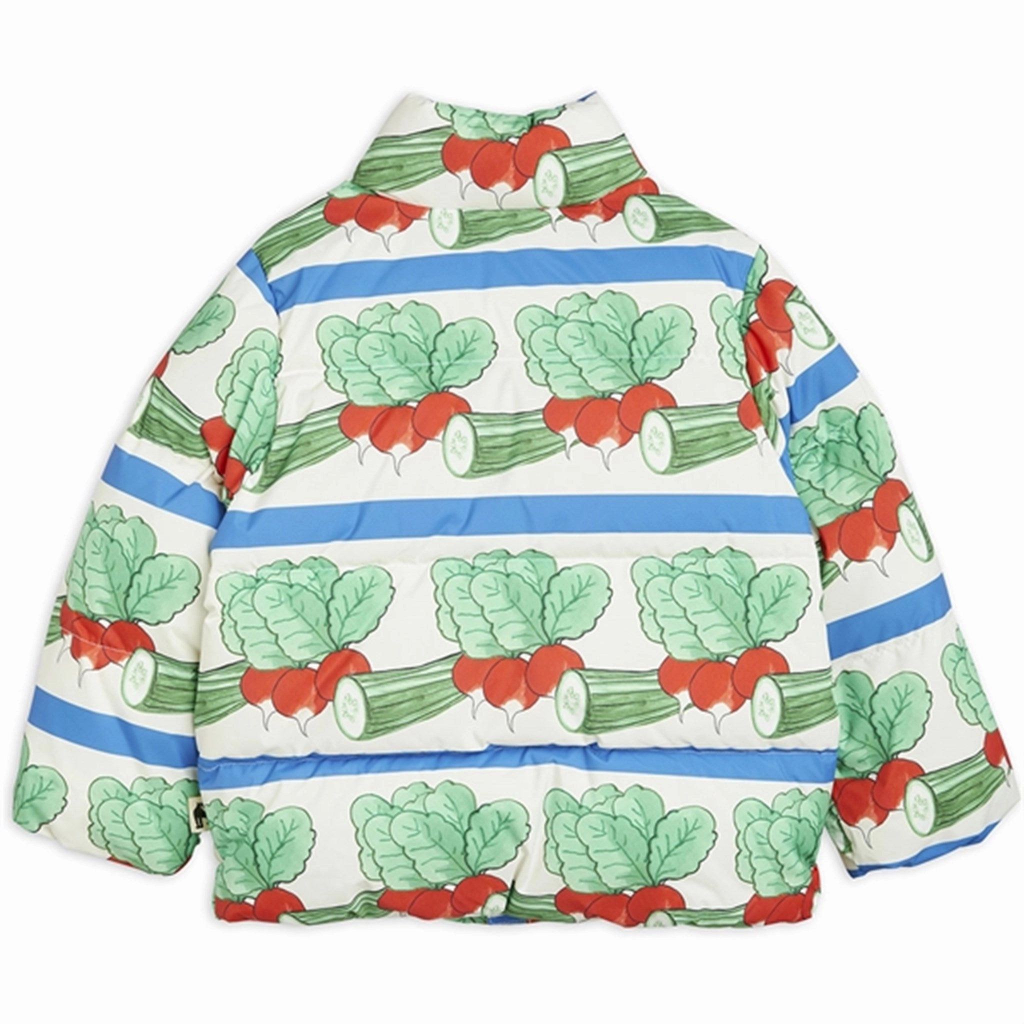 Compression Fit Technology Bonded Seam Construction Mini Rodini Veggie Aop Puffer Jacket Multi