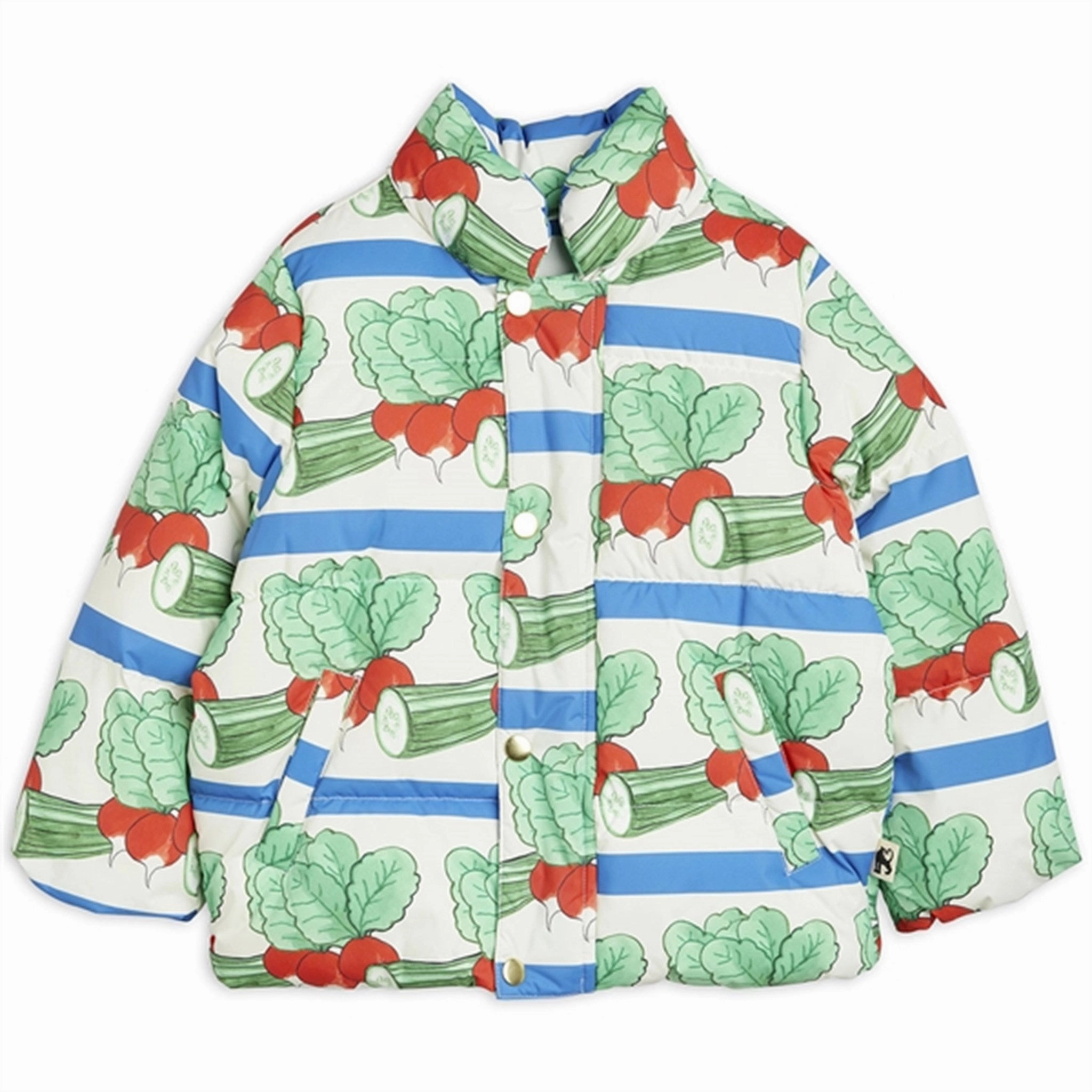 Mini Rodini Veggie Aop Puffer Jacket Multi Low Profile Logoing Anti Pilling Textile