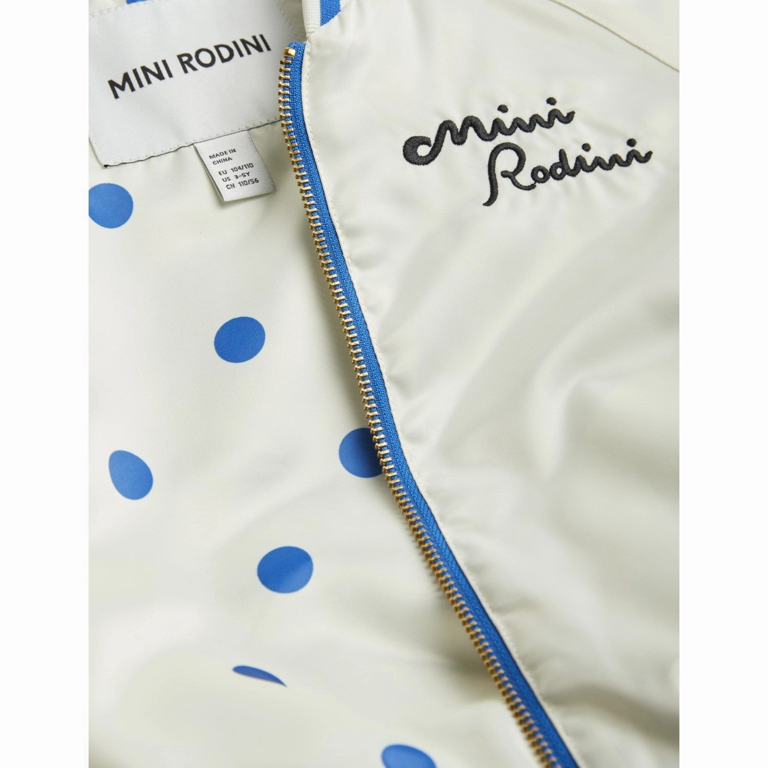 Mini Rodini White Dolphins Lightweight Baseball Jacket Detachable Layer