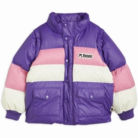 Moisture Control Fibers Odor Resistant Treatment Mini Rodini Zip Sleeve Puffer Jacket Purple