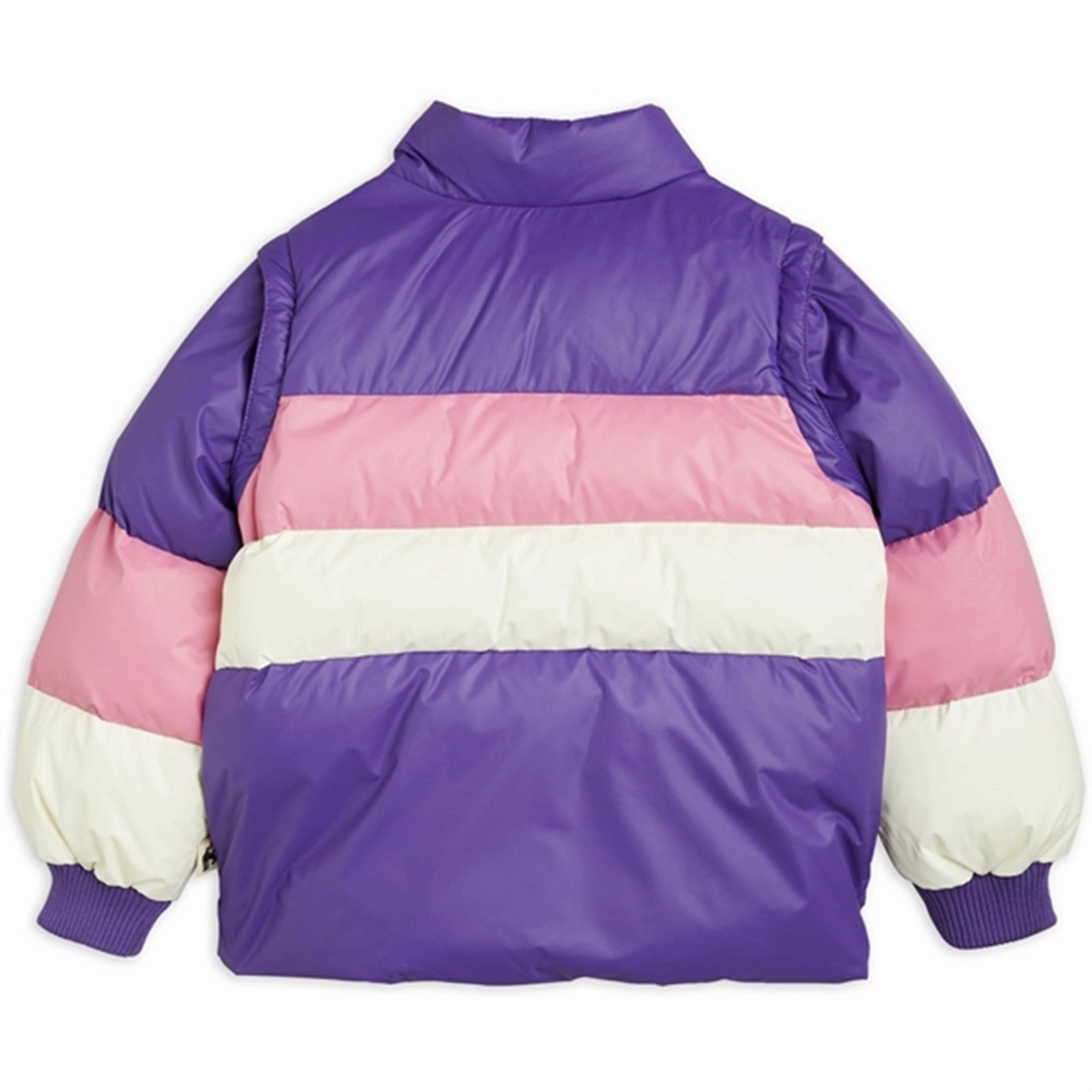 stand neck Mini Rodini Zip Sleeve Puffer Jacket Purple