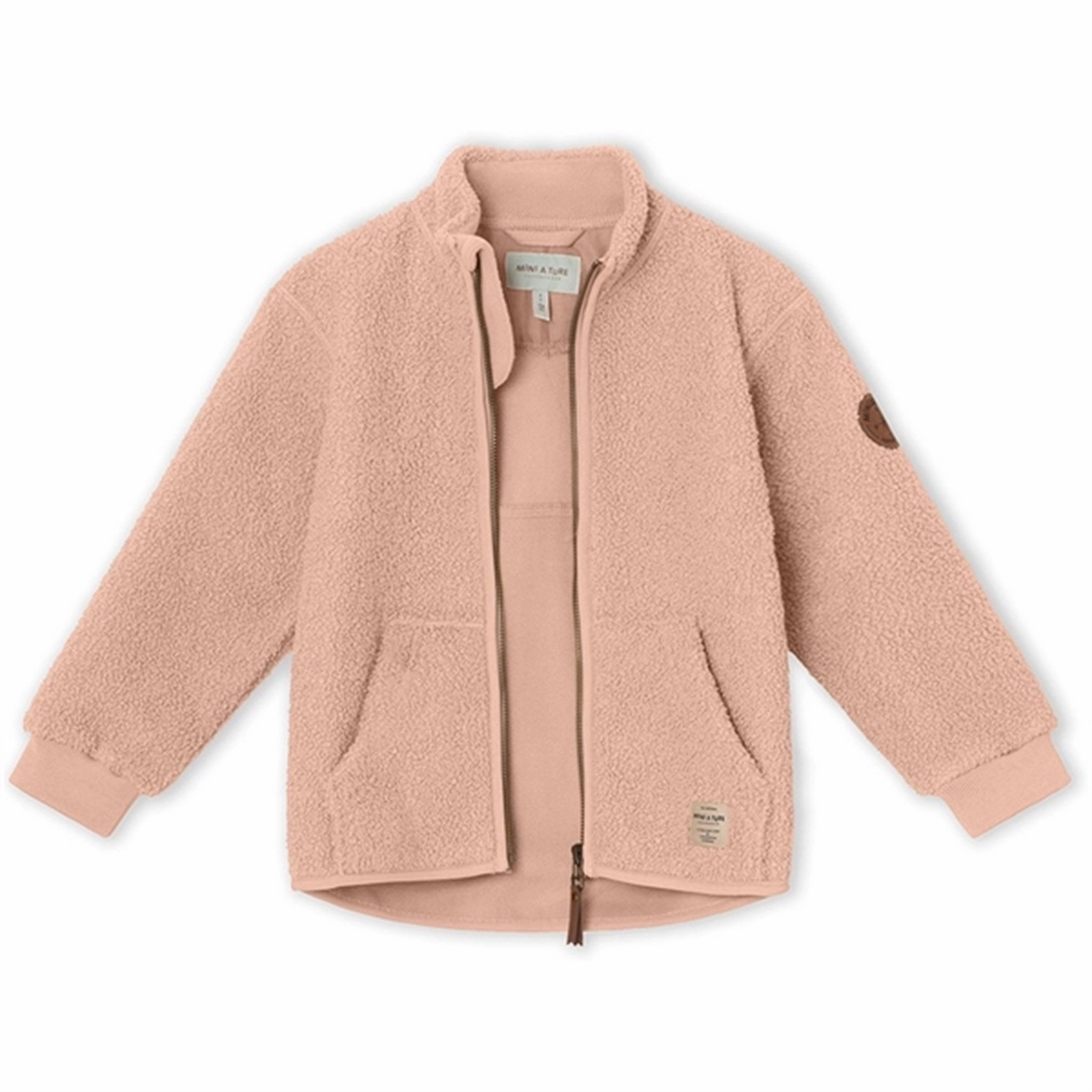 Bonded Fabric MINI A TURE Saleh Teddy Fleece Jacket Rose Dust