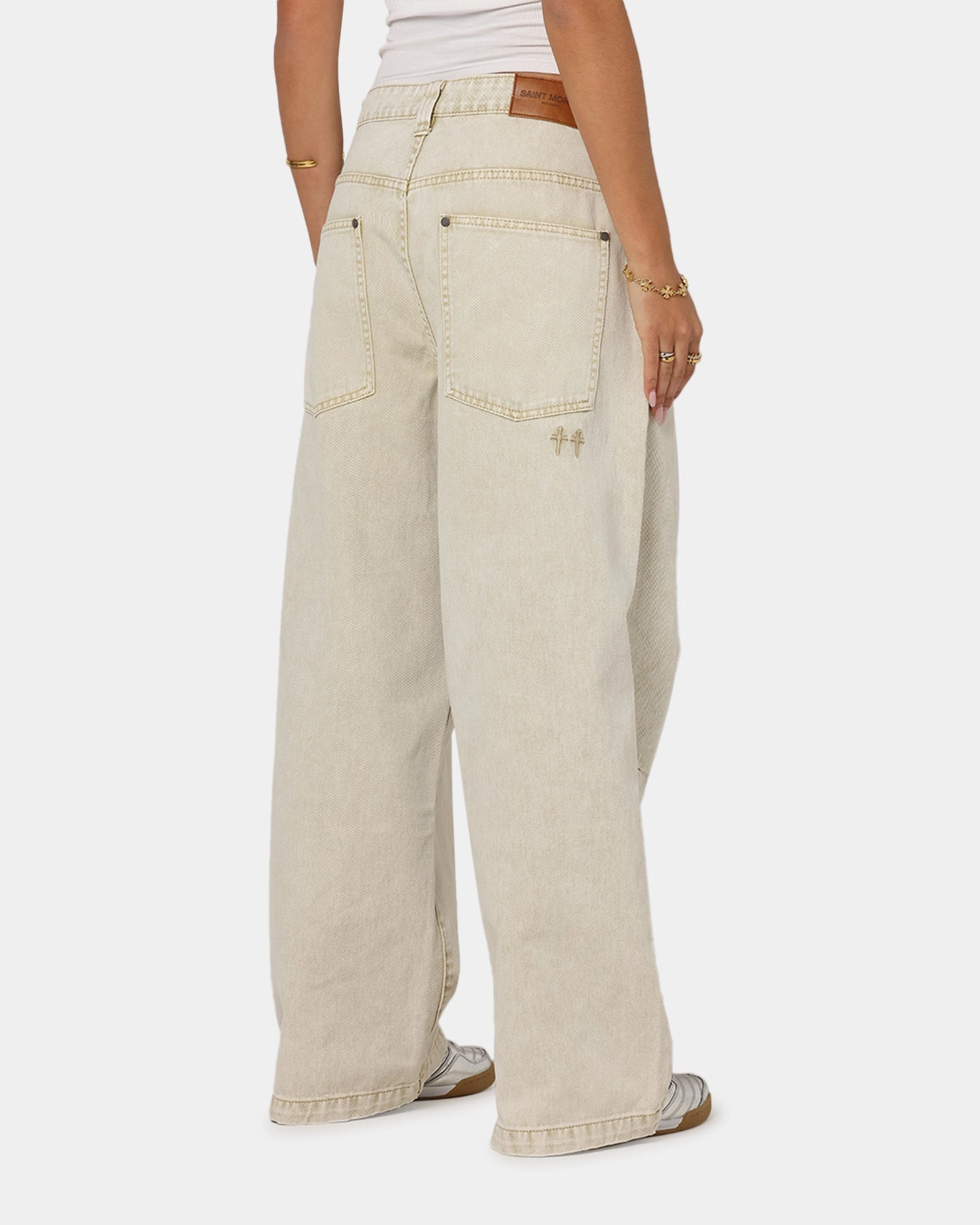 Hypoallergenic fabric Elasticized Cuffs Saint Morta Amplus Jeans Dirty Blonde