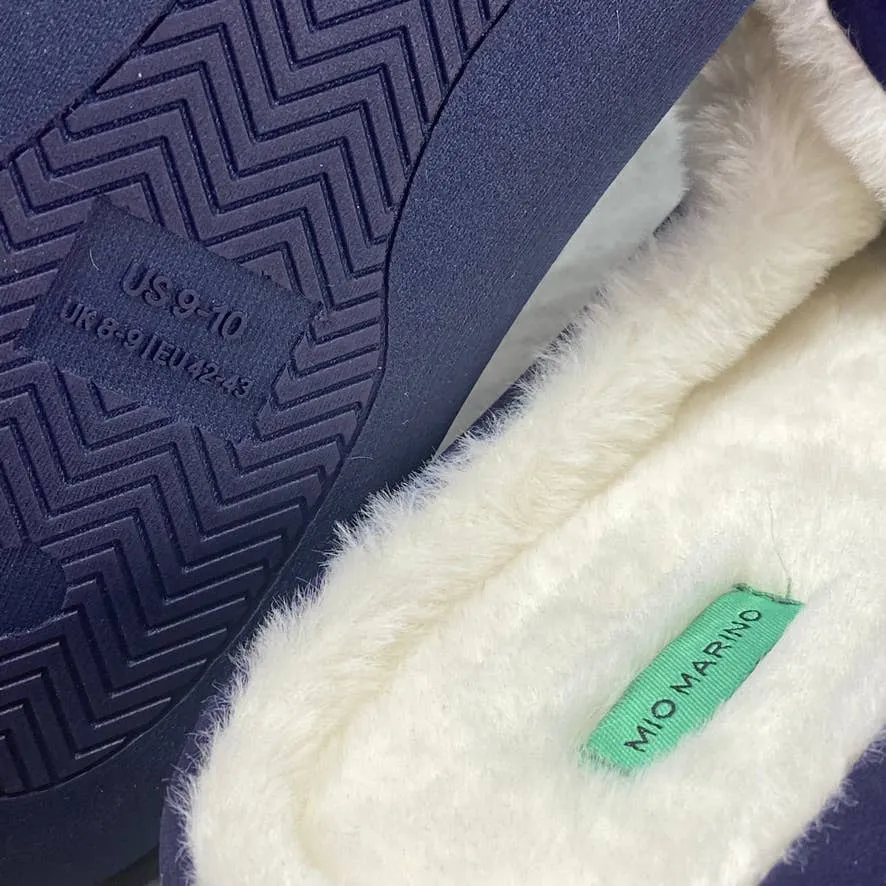 MIO MARINO Navy Cuddles Memory Foam Slippers SZ 9-10