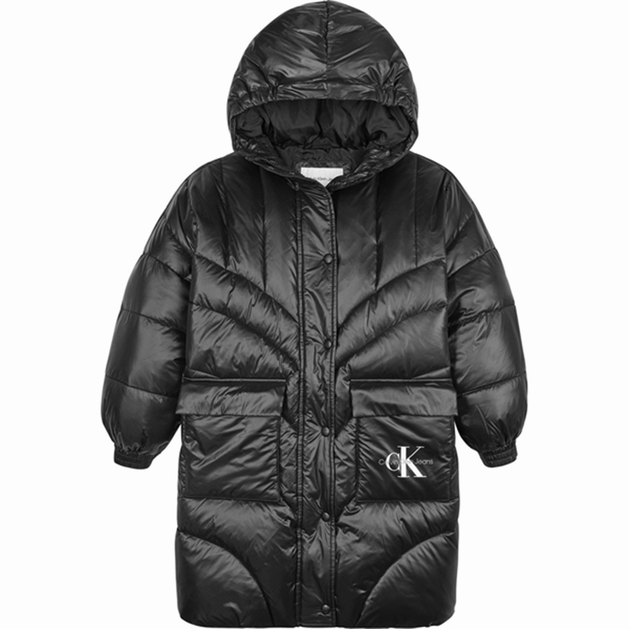 Calvin Klein Oversized Duvet Padded Coat Ck Black Anti Slip Cuffs CompressionPackableFabric