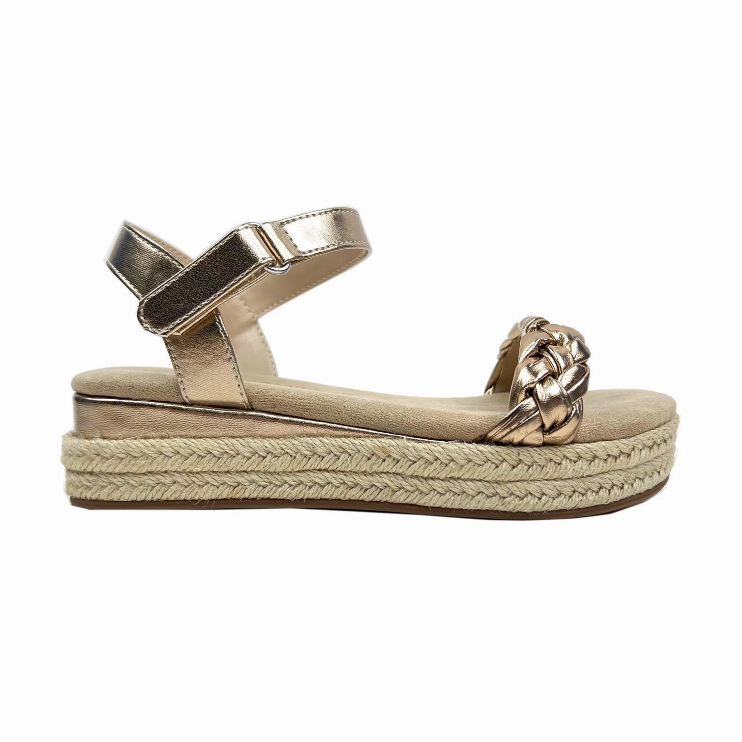Foam Base Adaptive Upper Miss April Wedge Sandal in Light Bronze - Kids