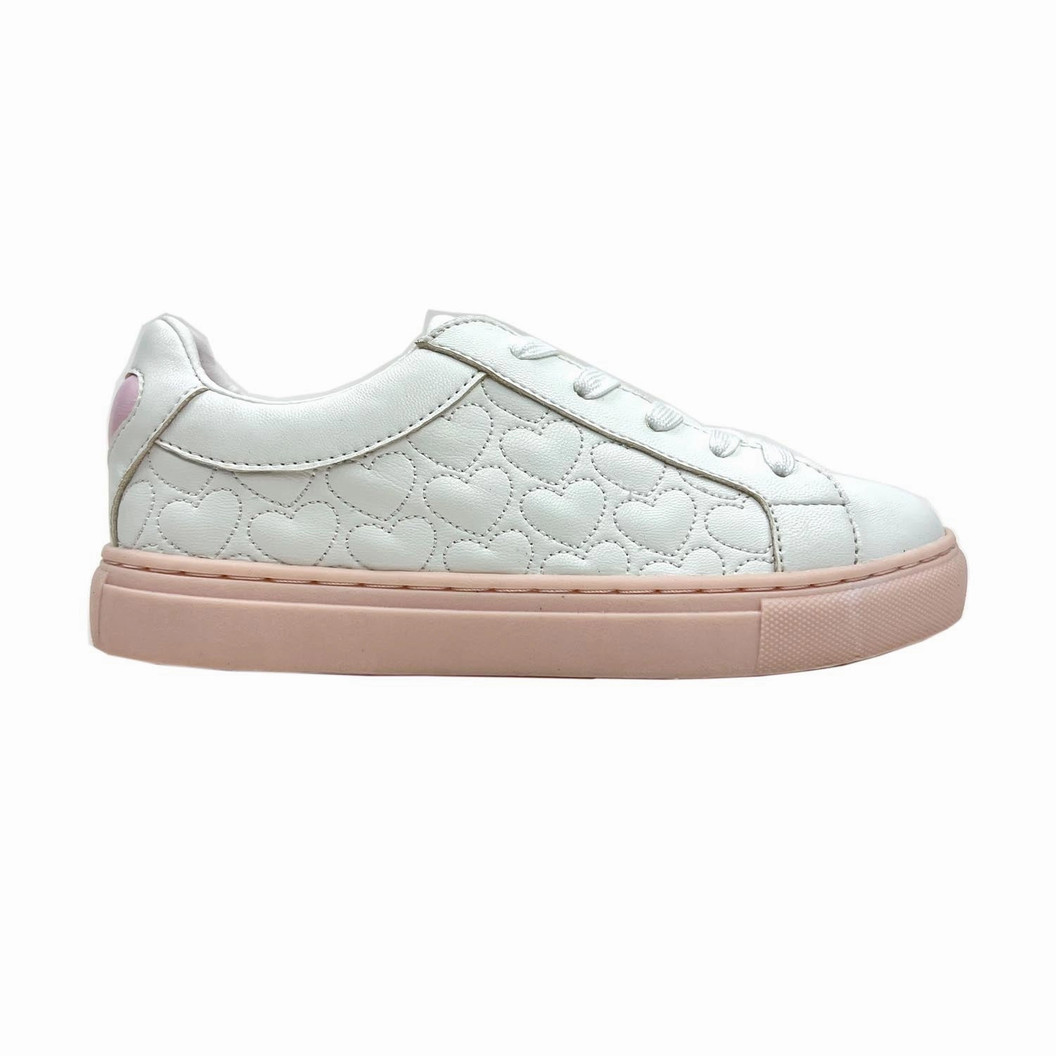 Ultra Responsive Lace Up Miss Ari Hearts Sneaker in White - Kids