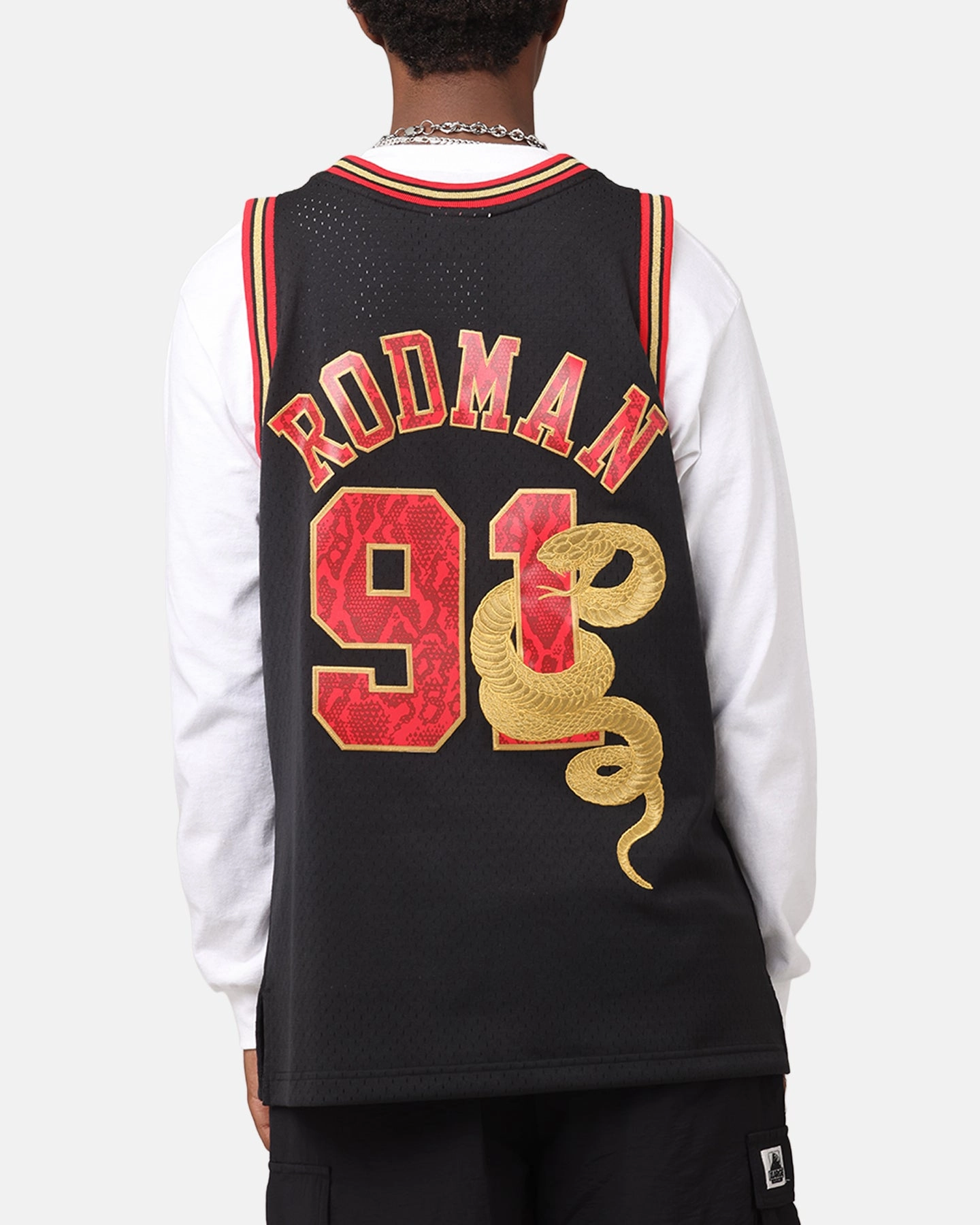 Mitchell & Ness Chicago Bulls Dennis Rodman 1997 Swingman Jersey Black/Gold Reliable Fit