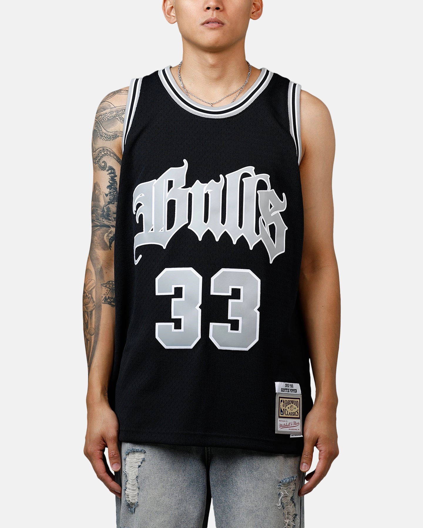 Mitchell & Ness Chicago Bulls Scottie Pippen Bulls Are Back Jersey Black High Visibility Trim