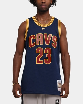 Double Layered Thermal Insulation Sporty Performance Mitchell & Ness Cleveland Cavaliers Lebron James Swing Jersey Blue