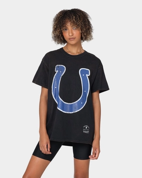Mitchell & Ness Indianapolis Colts Oversized Logo Short Sleeve Vintage T-Shirt Vintage Black Bohemian style Essential Piece
