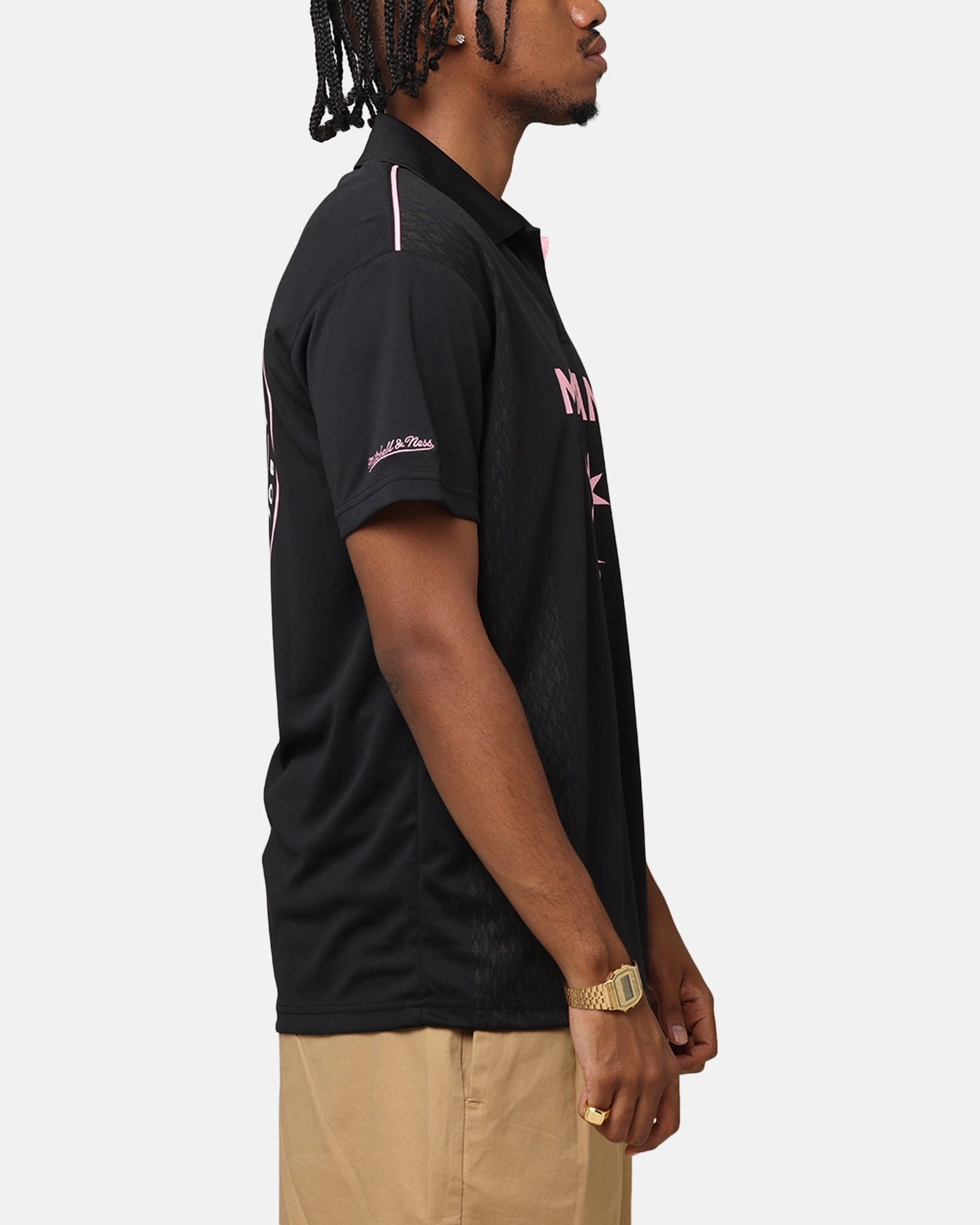 Non Irritating Tags Mitchell & Ness Inter Miami CF Soccer T-Shirt Solid Black