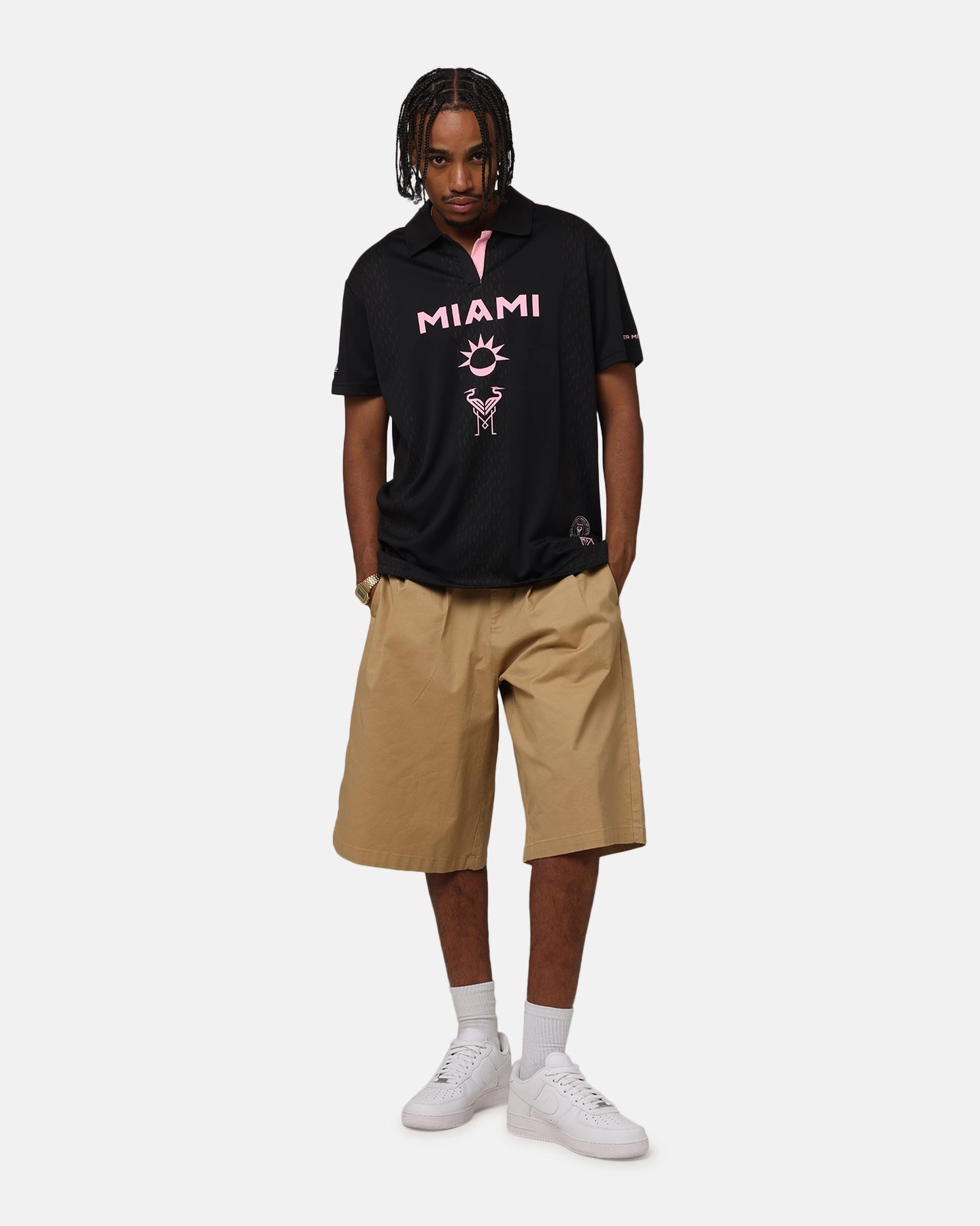 Thermal Insulation Layer Mitchell & Ness Inter Miami CF Soccer T-Shirt Solid Black