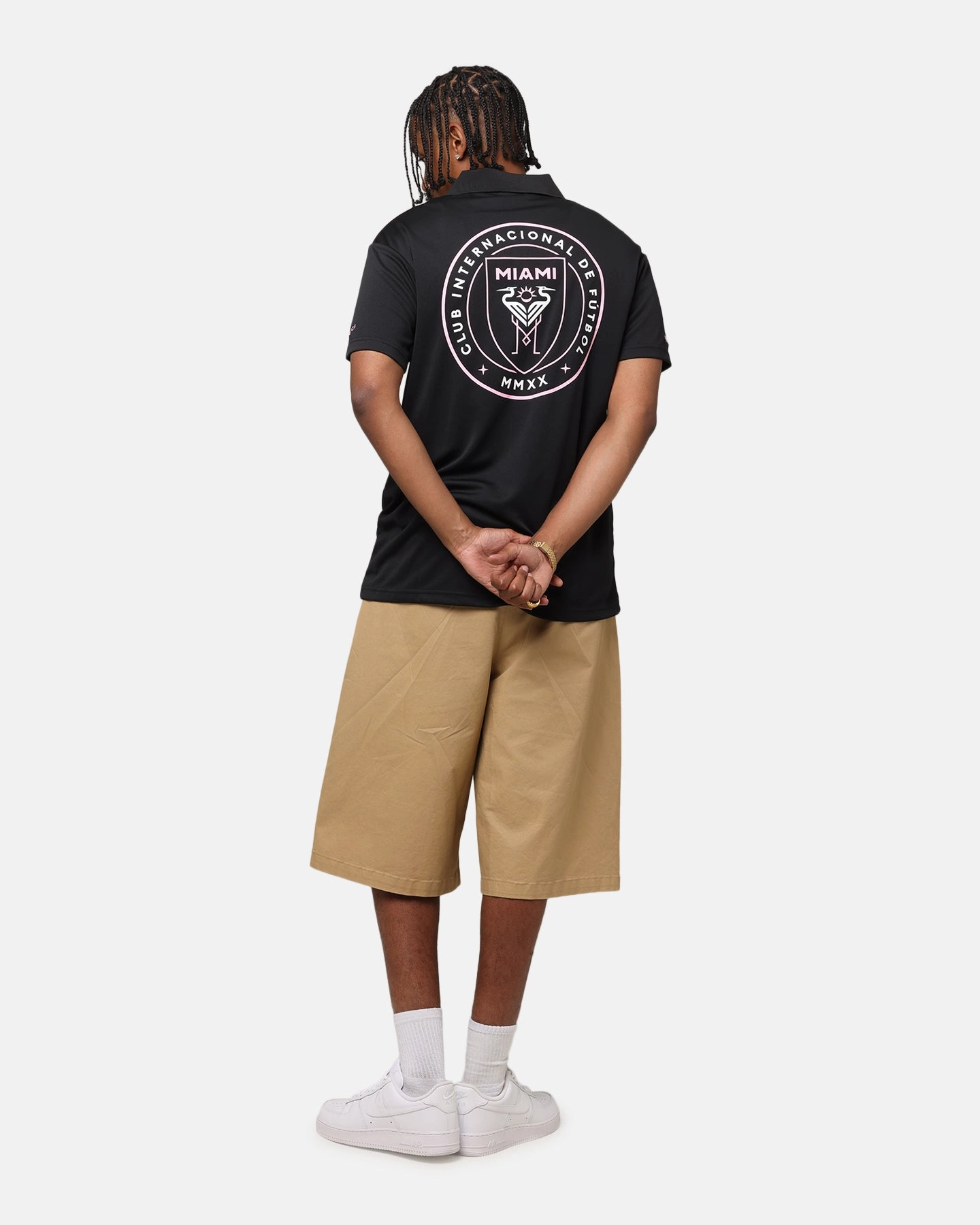 Reinforced Stitching Mitchell & Ness Inter Miami CF Soccer T-Shirt Solid Black