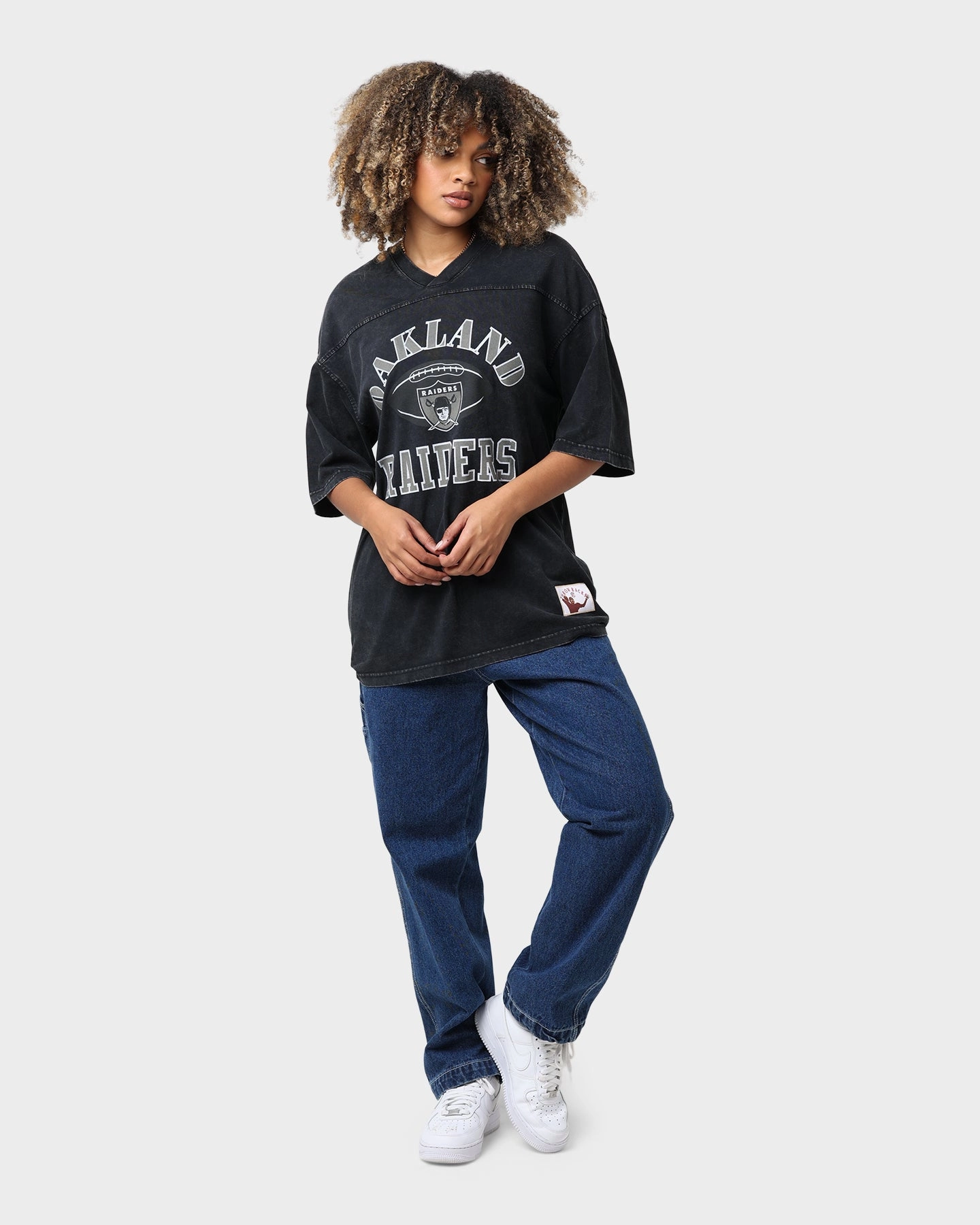 AntiPilling Casual All-Day Mitchell & Ness Las Vegas Raiders Winners Oversized T-Shirt Faded Black