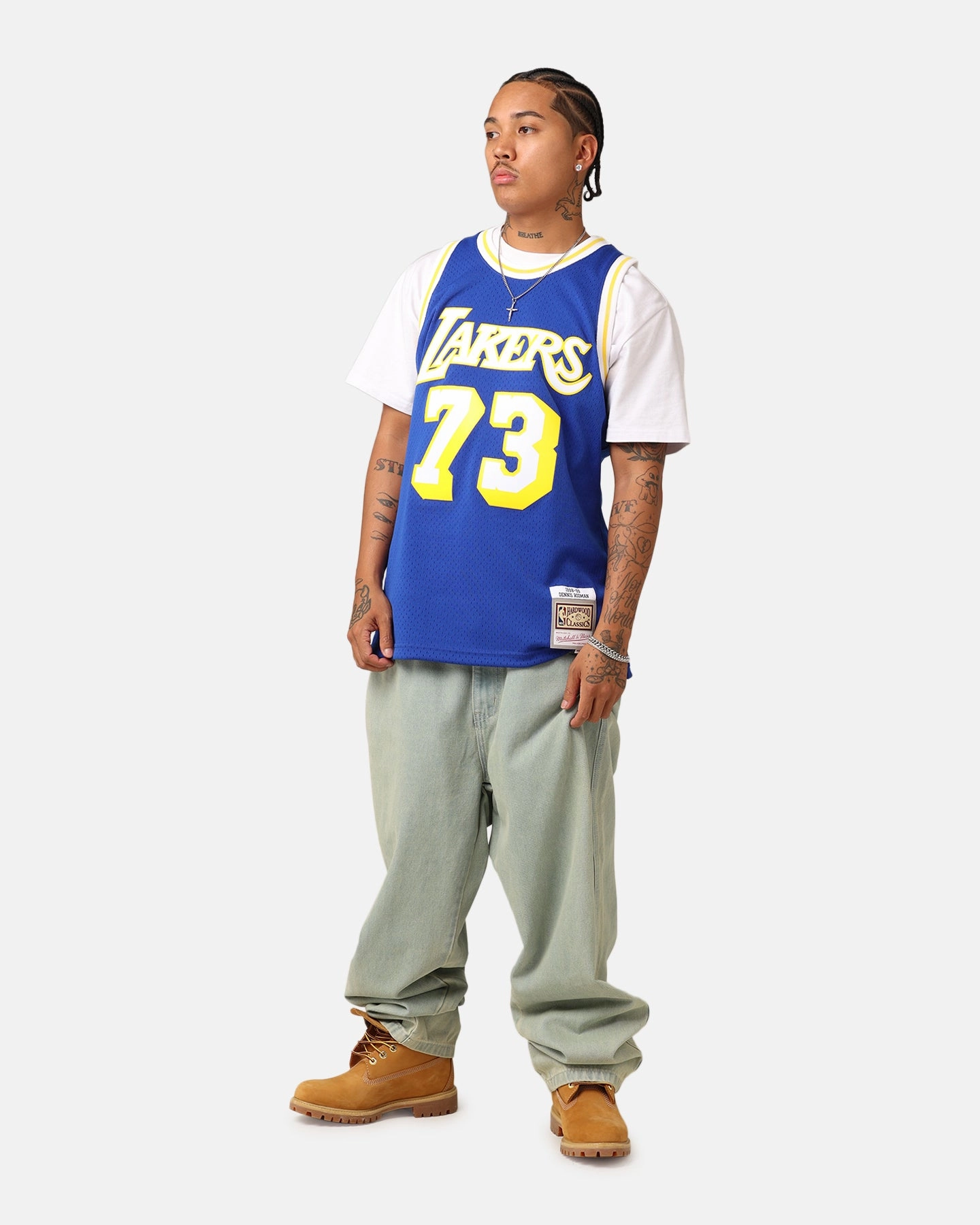 Mitchell & Ness Los Angeles Lakers Dennis Rodman '98-99 College Twist Swing Jersey Blue/Yellow Street Edge Hygroscopic Fiber Blend