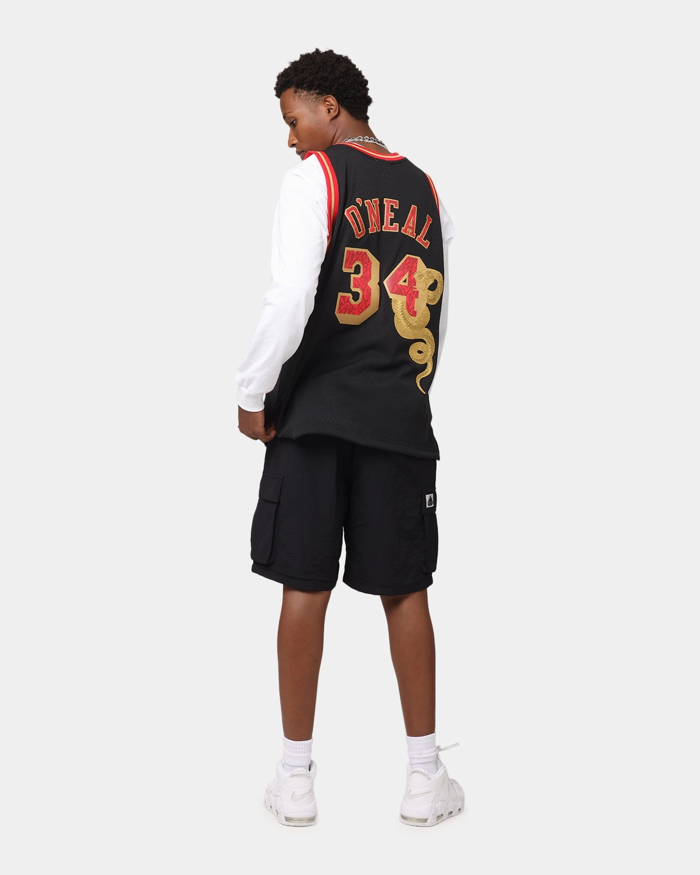 Durable Double Stitched Seams Urban Edge Mitchell & Ness Los Angeles Lakers Shaquille O'Neal 1996 Swingman Jersey Black/Gold