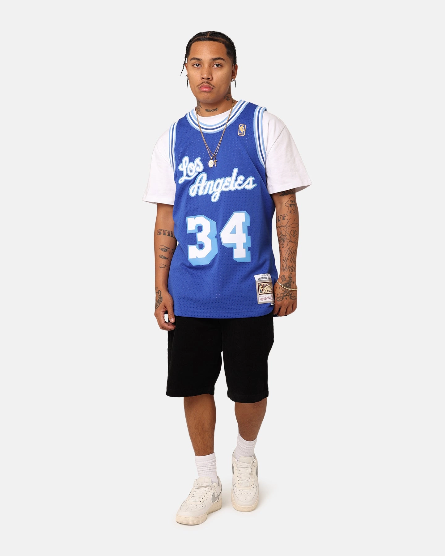 Quick Adjust Mitchell & Ness Los Angeles Lakers Shaquille O'Neal '96-'97 #34 Swingman Jersey Royal