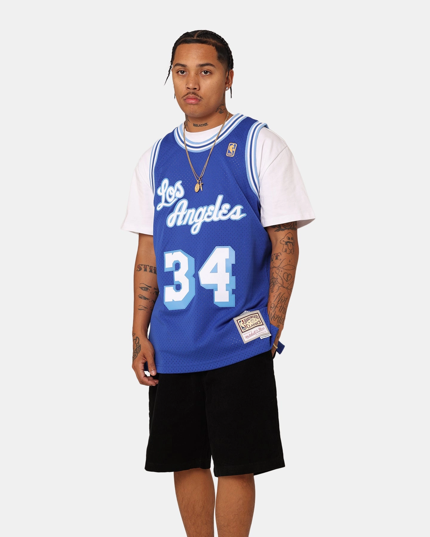 Training Ready Gear Mitchell & Ness Los Angeles Lakers Shaquille O'Neal '96-'97 #34 Swingman Jersey Royal