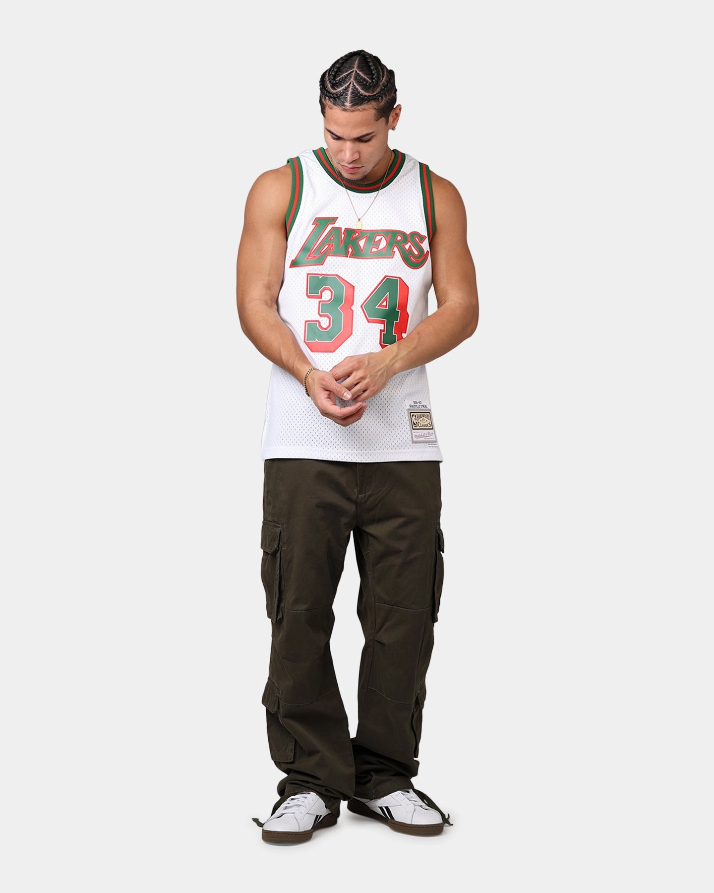 Maximum Performance Mitchell & Ness Los Angeles Lakers Shaquille O'Neal 'Viva Mexico' '96-97 Swing Jersey White/Green